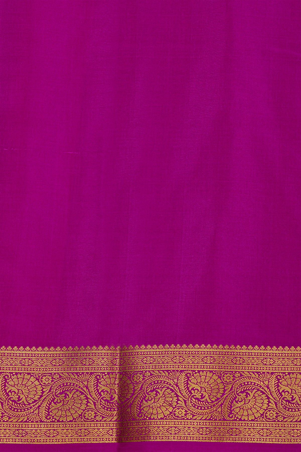 Mysore Silk Rani Pink Saree With Zari Checks Body
