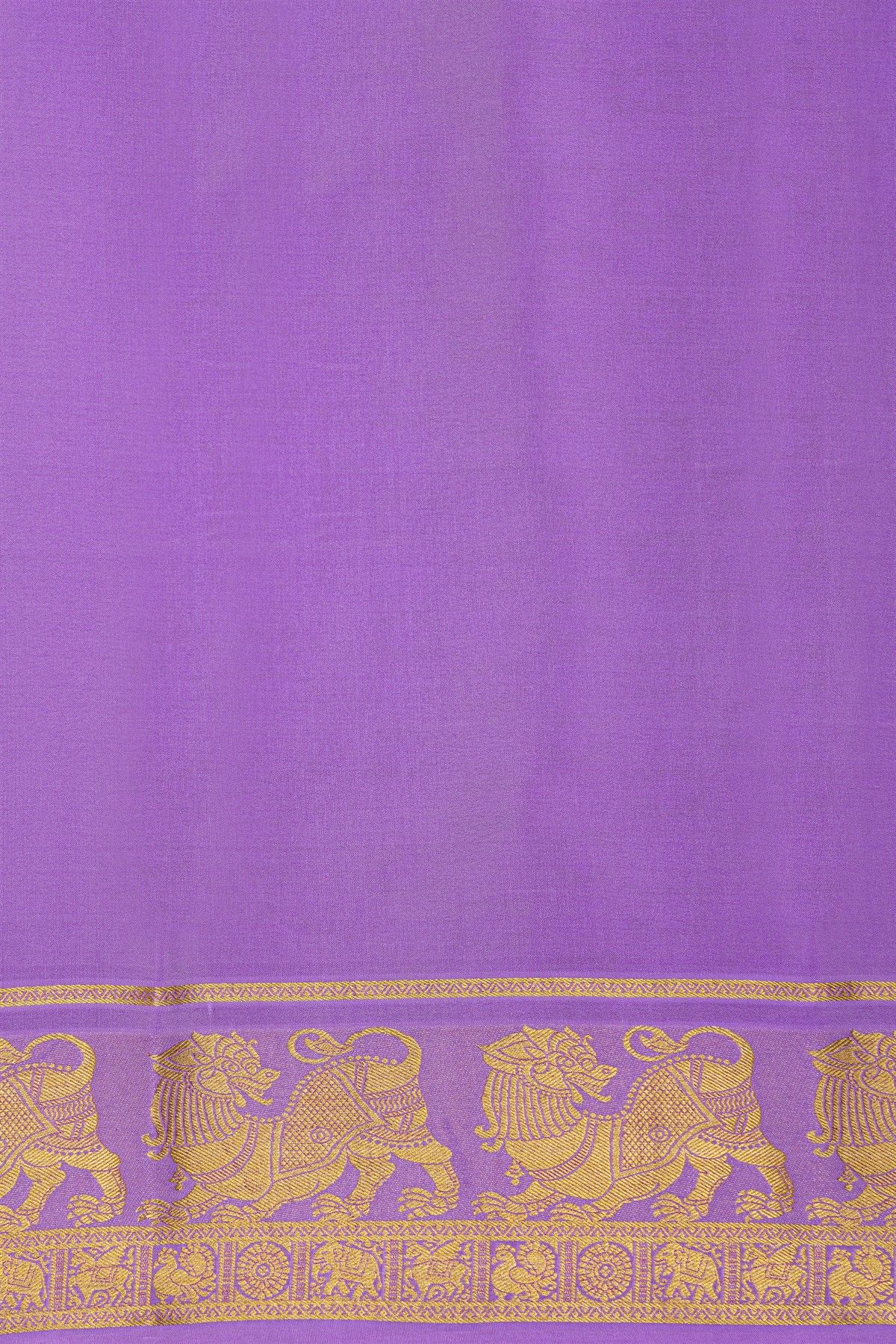 Mysore Crepe Rani Pink Saree With Yaali Buttis Body