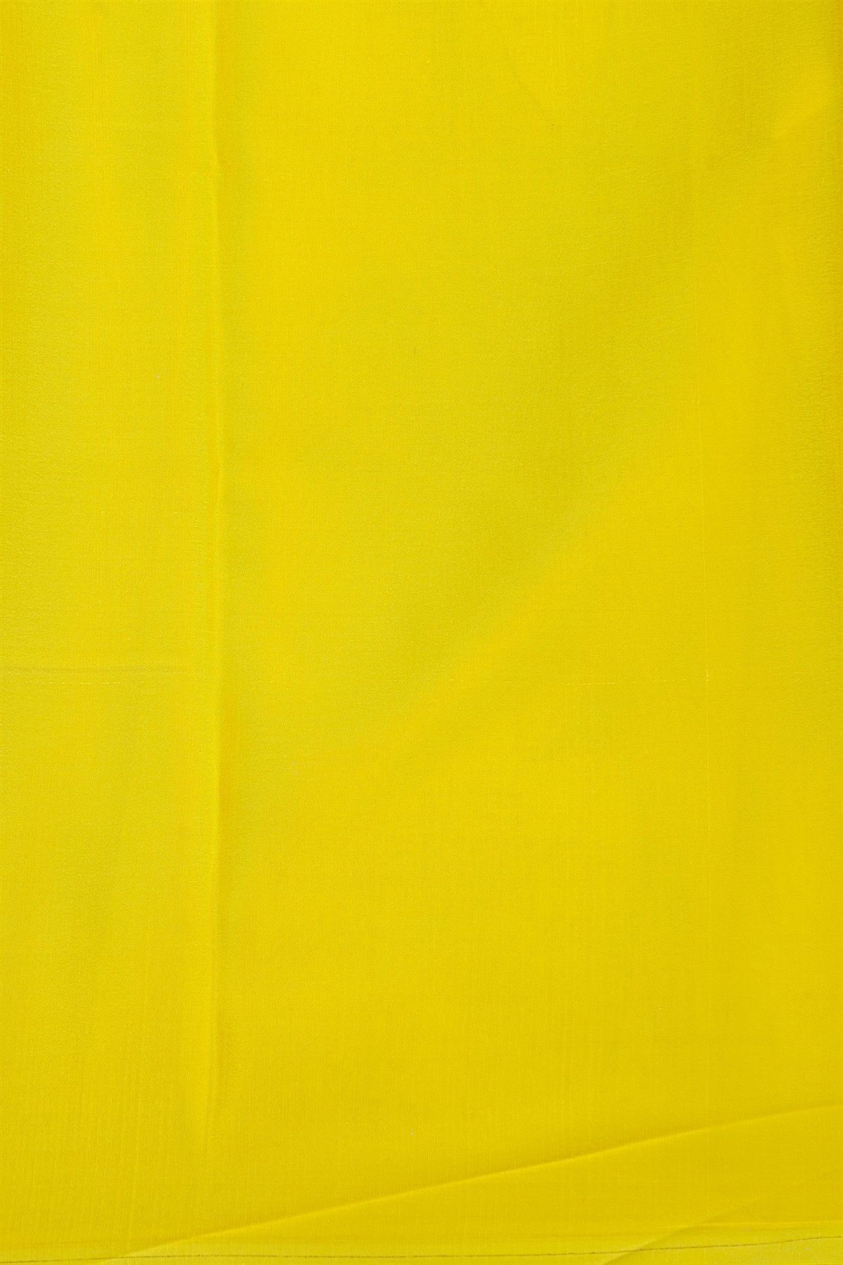 Mysore Crepe Yellow Saree With Zari Checks Body
