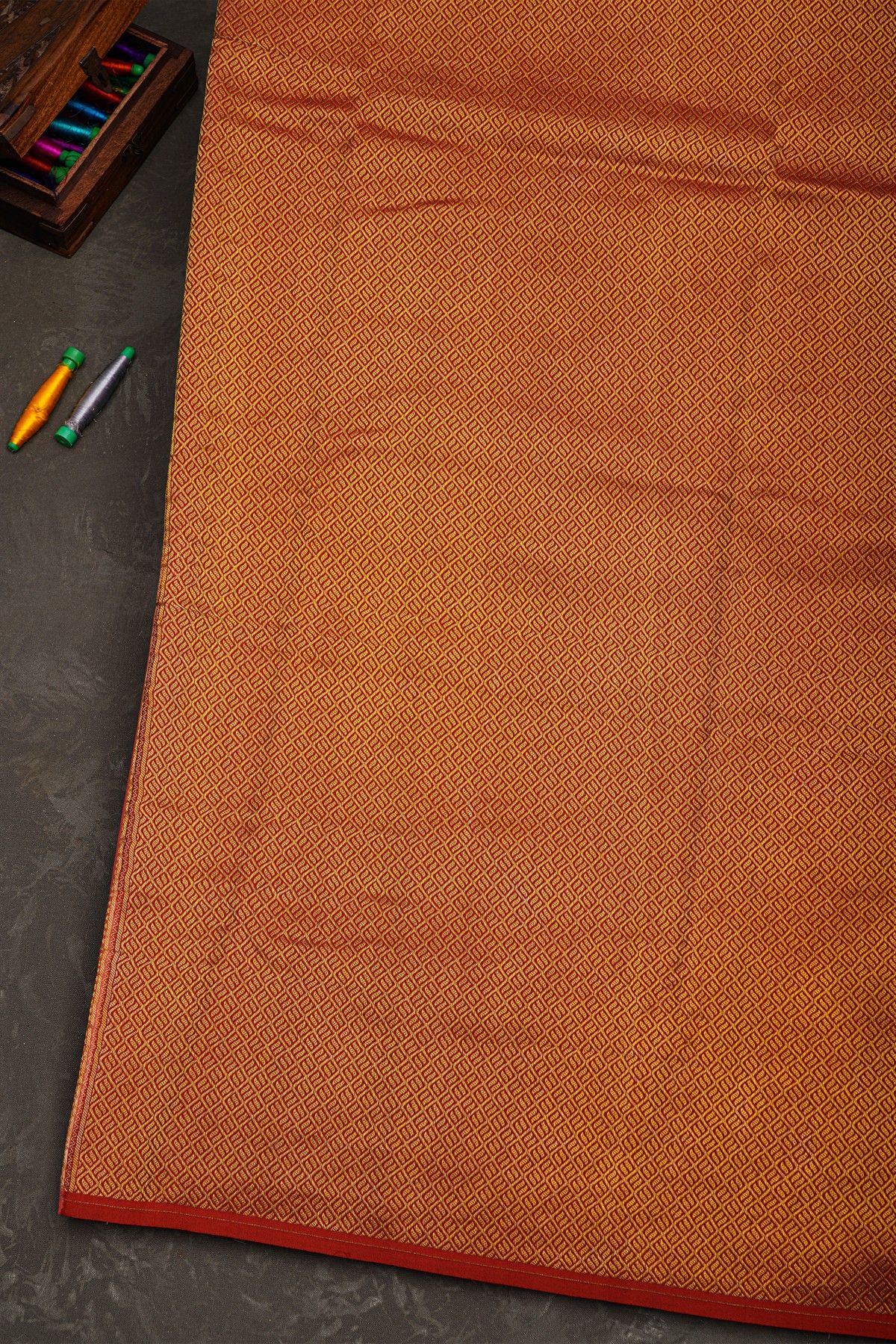 Mysore Crepe Peach Pink Saree With Zari Lines Body