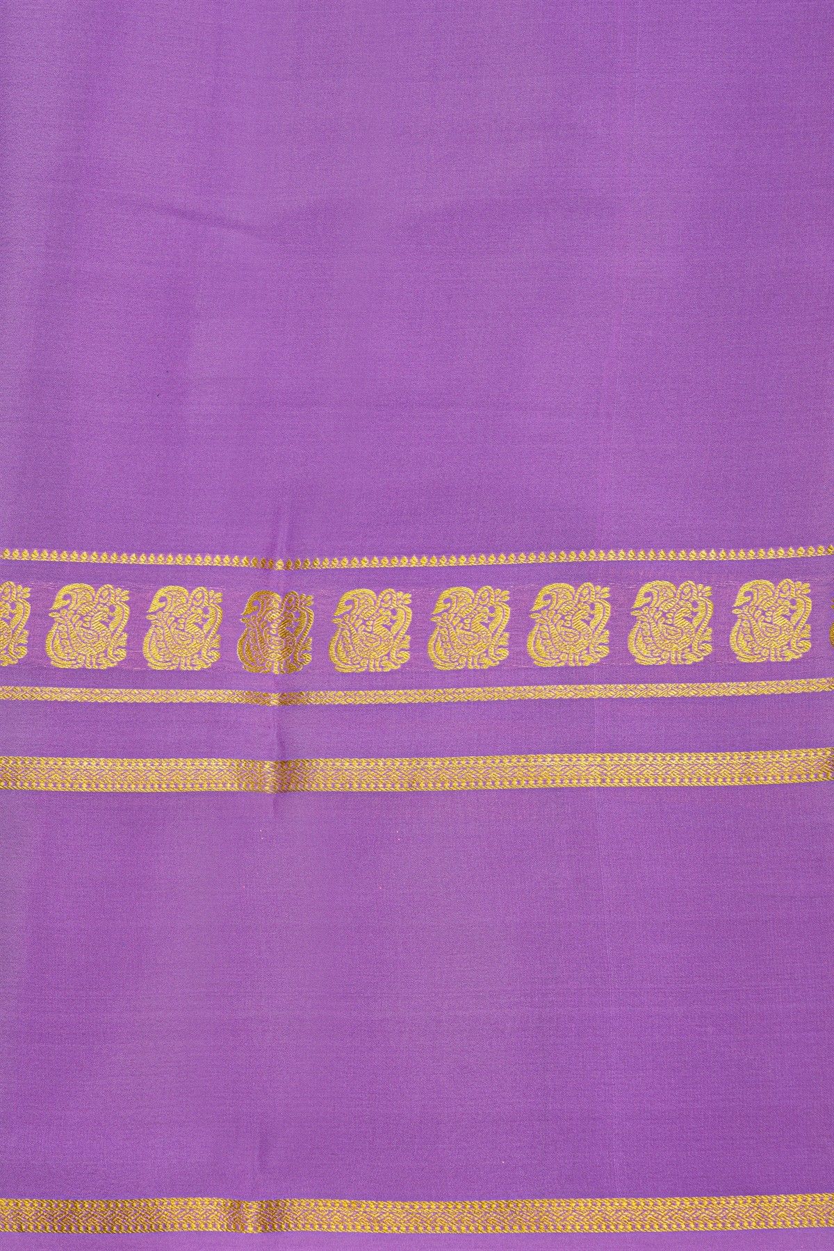 Mysore Crepe Dark Violet Saree With Gap Border