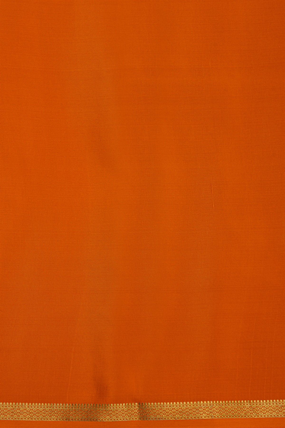 Mysore Crepe Rust Orange Saree With Small Mango Paisley Buttis Body