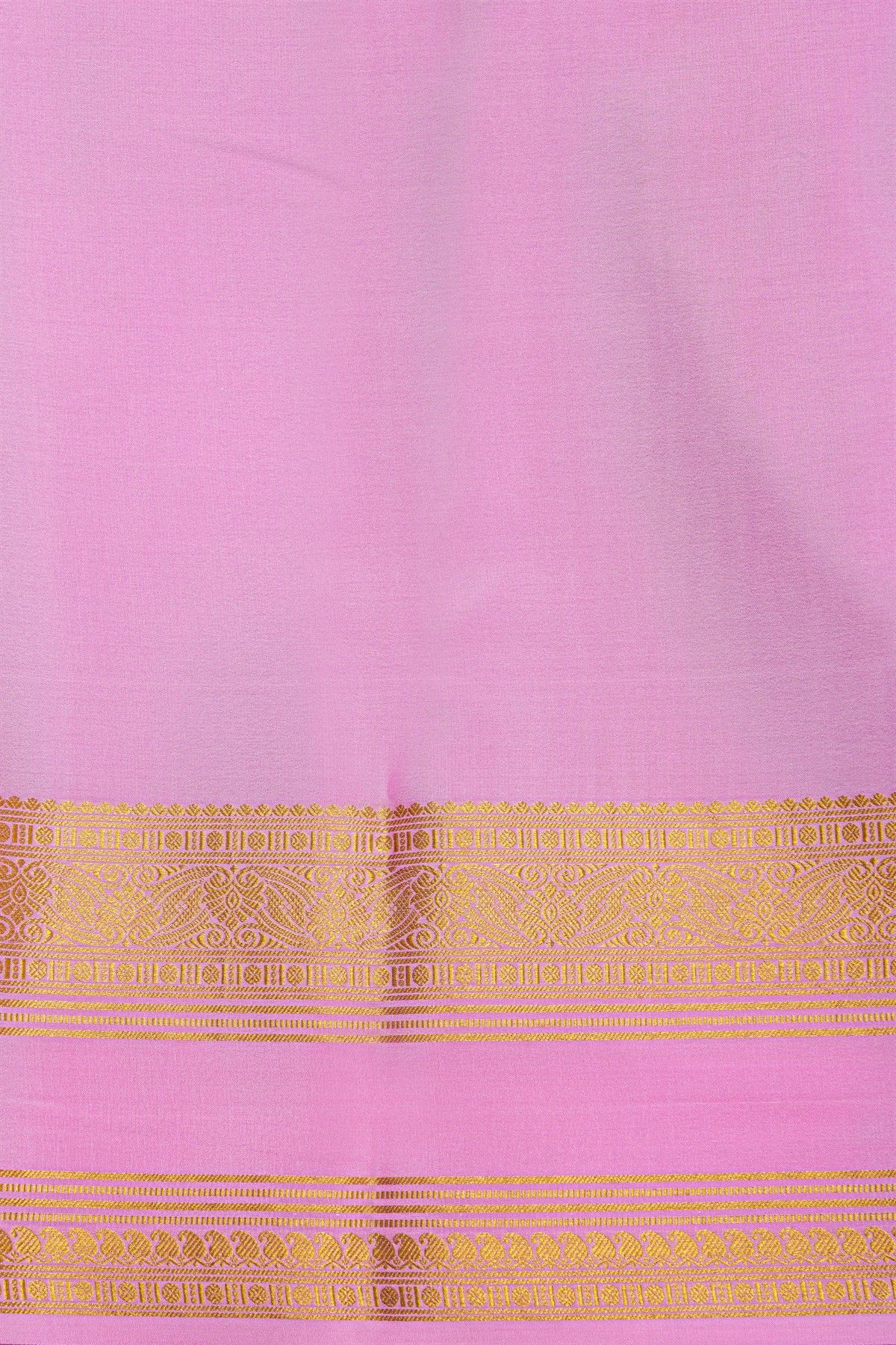 Mysore Crepe Bottle Green Saree With Gap Border