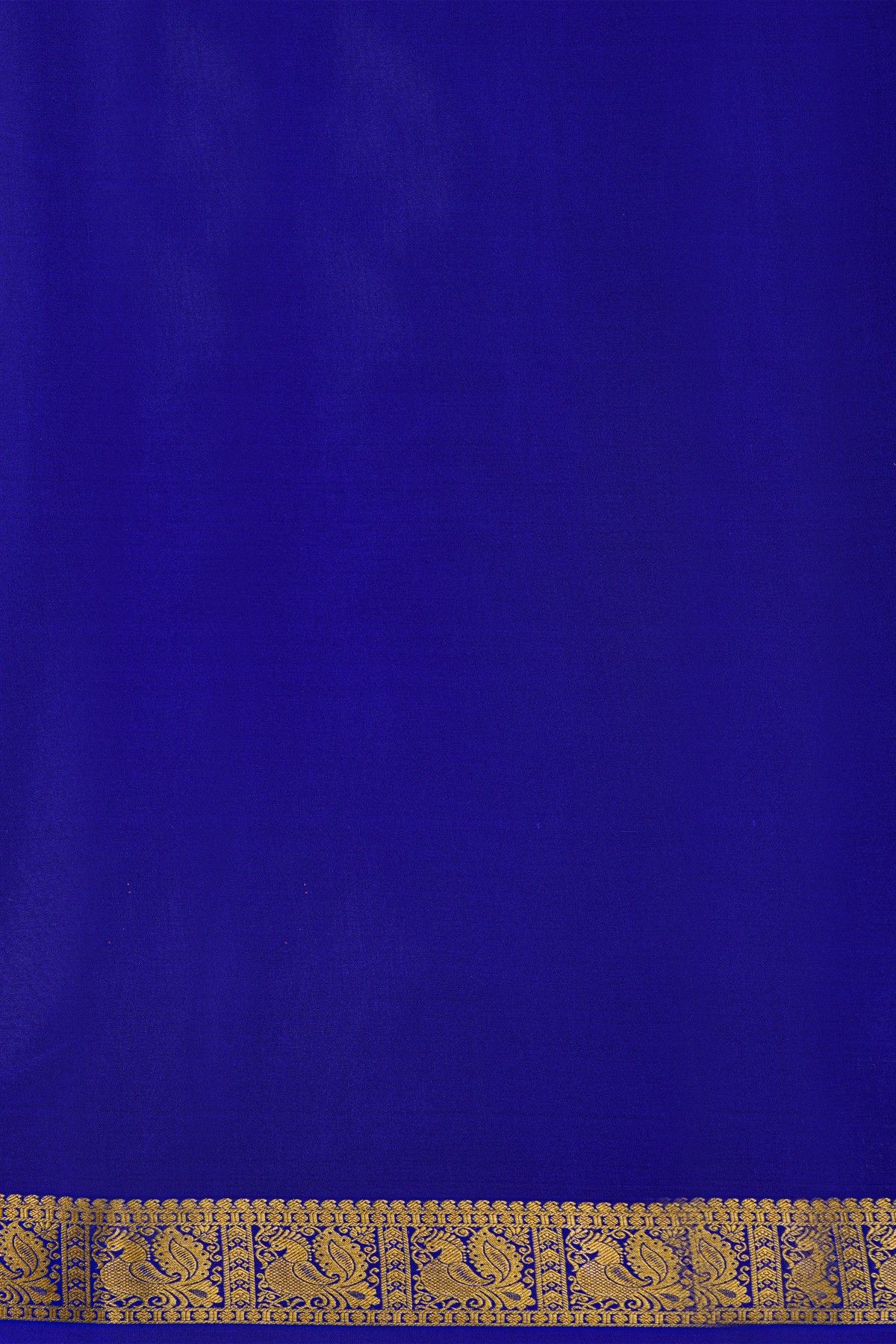 Mysore Crepe Royal Blue Saree With Zari Checks Body