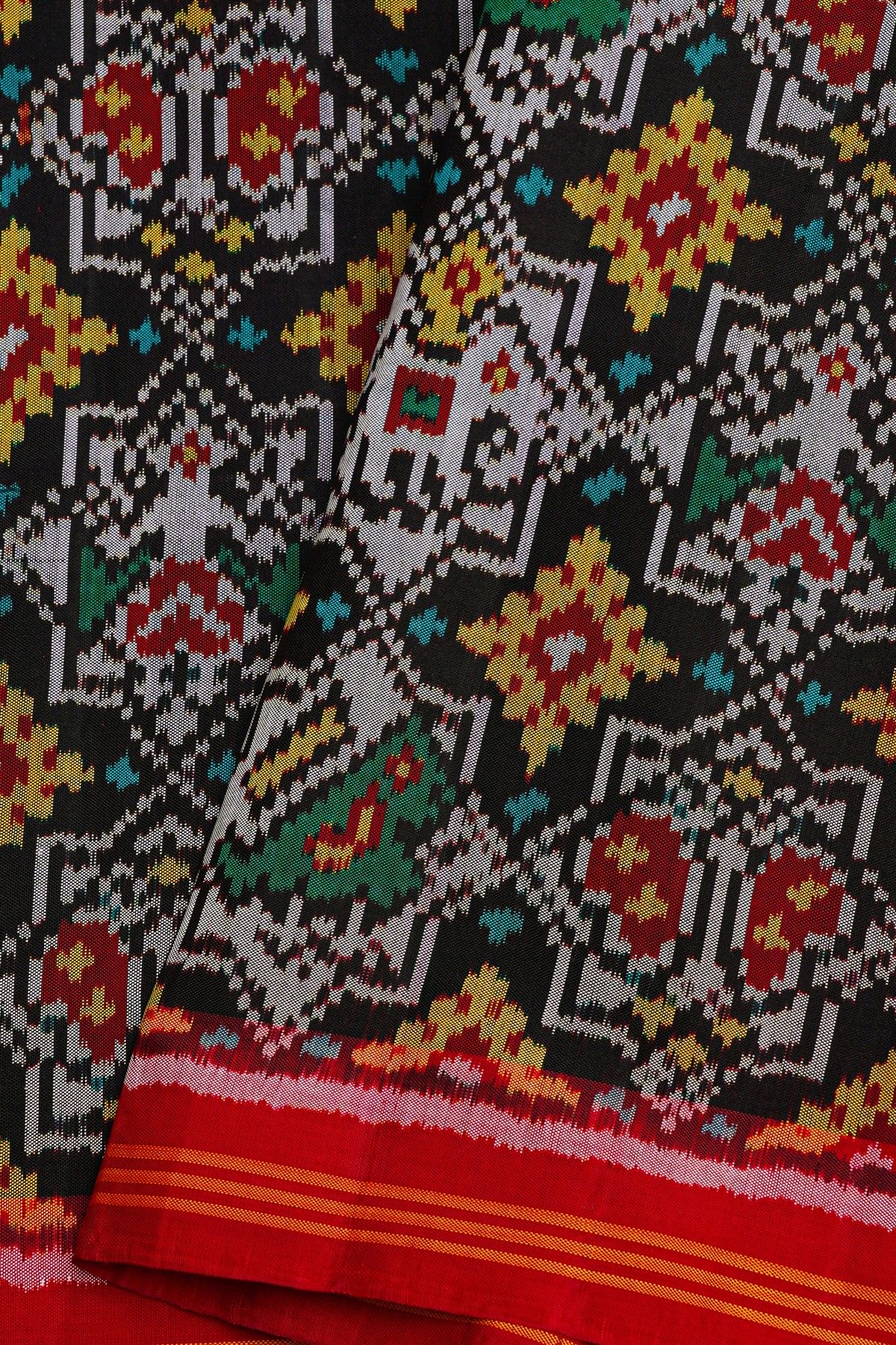 Patola Silk Multi-Colour Saree With Florals And Birds Body