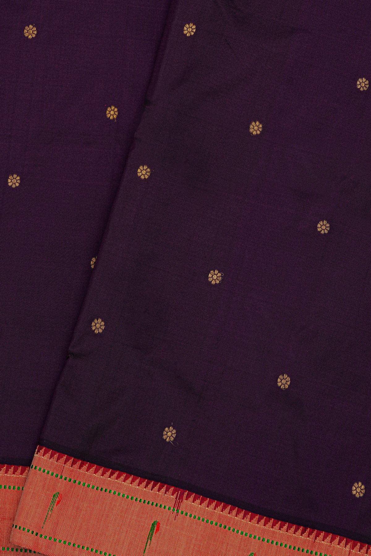 Paithani Silk Violet Saree With Single Muniya Border