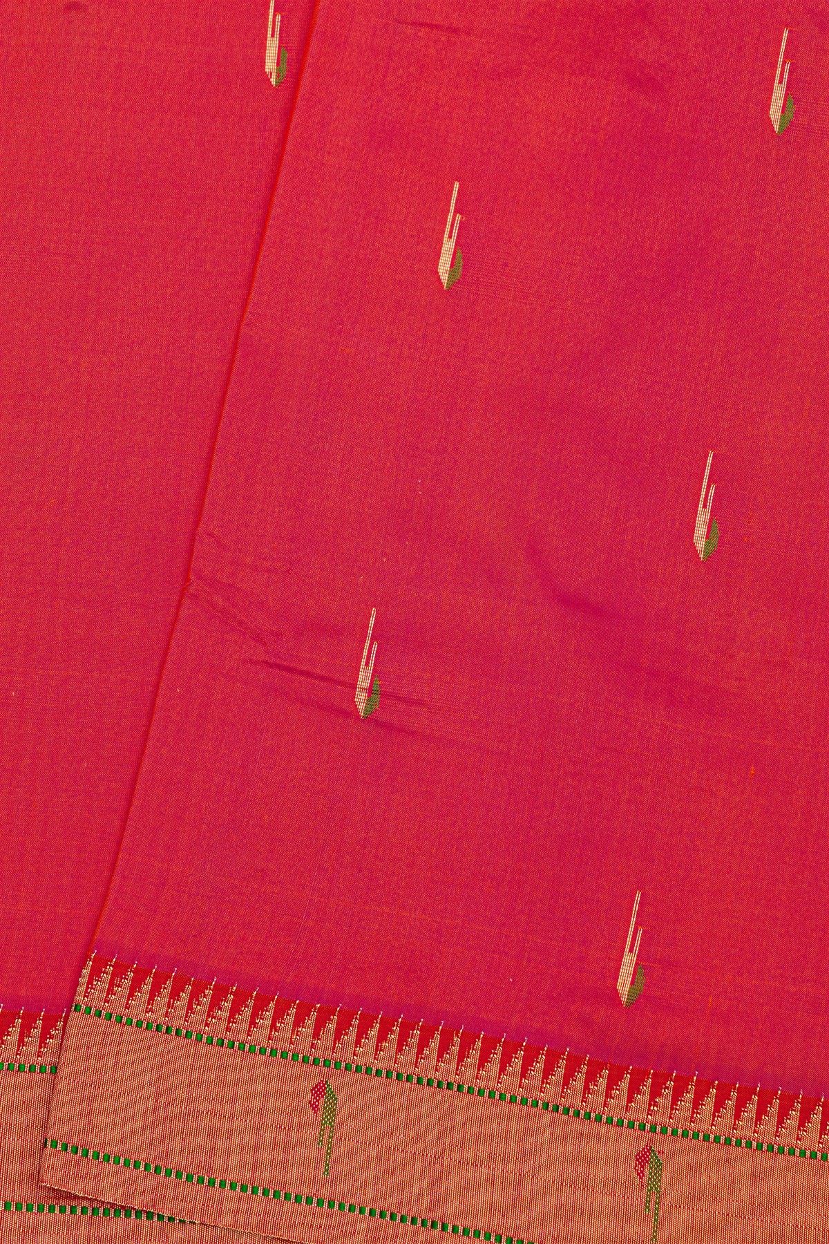 Paithani Silk Magenta Saree With Muniya Buttis Border