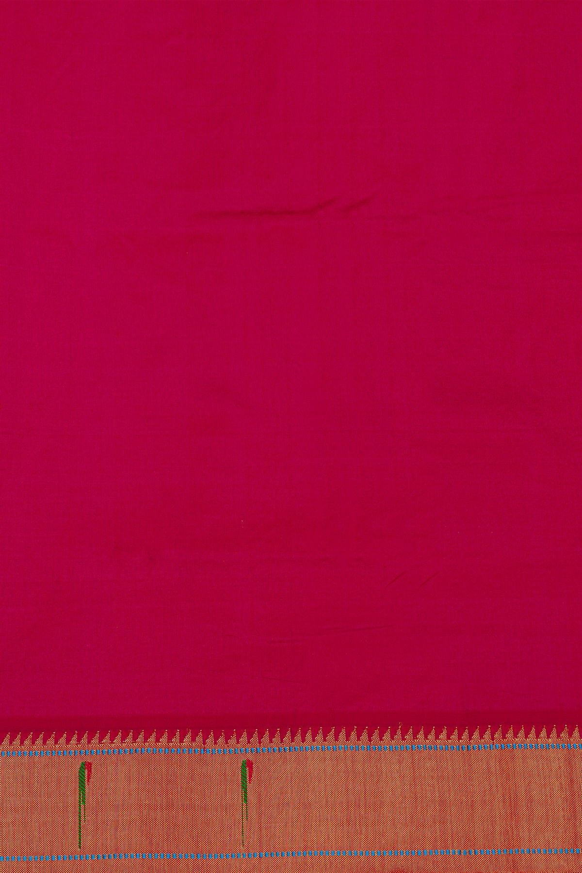Paithani Silk Magenta Saree With Muniya Buttis Border