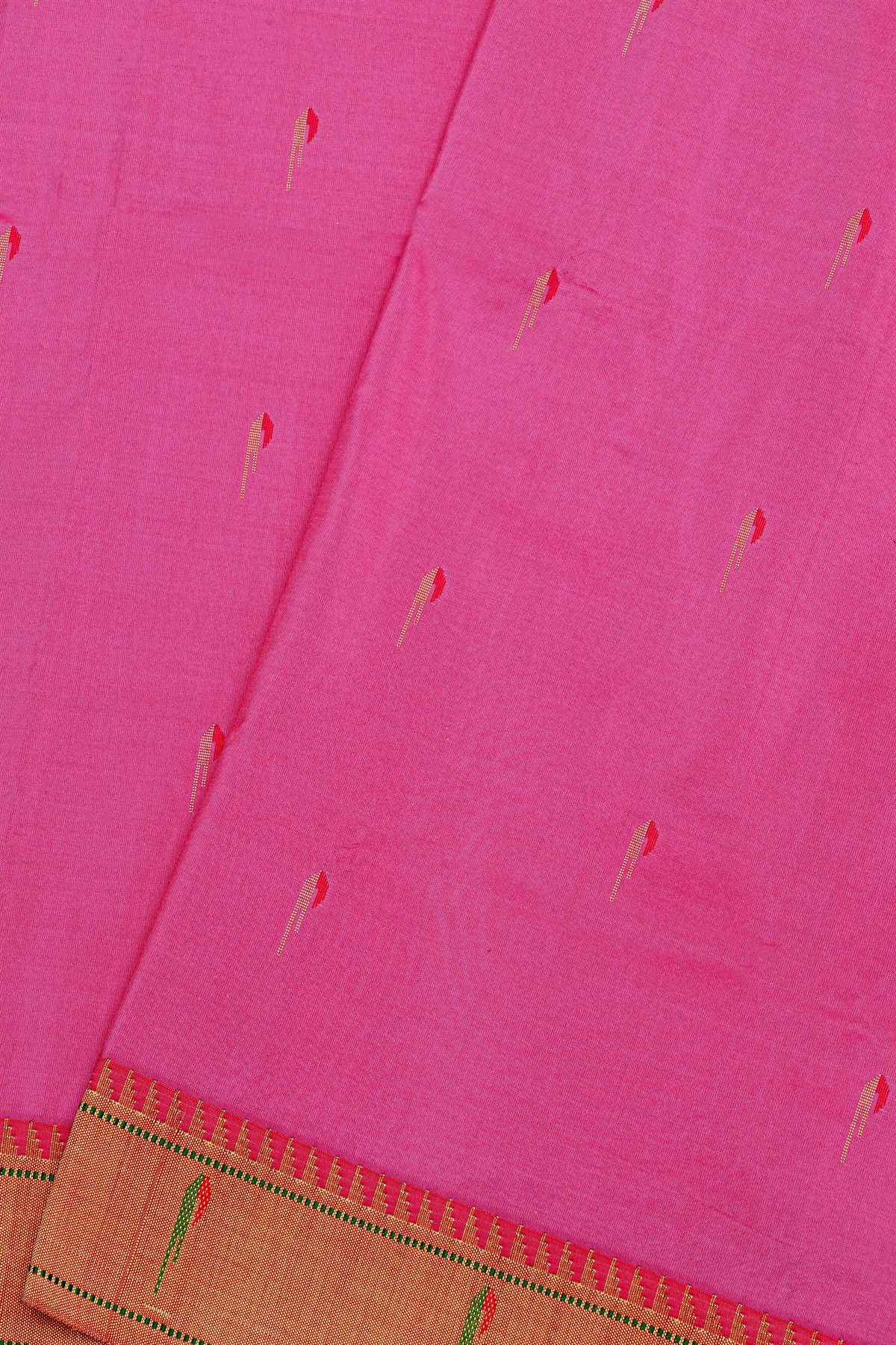 Paithani Silk Magenta Saree With Muniya Buttis Body