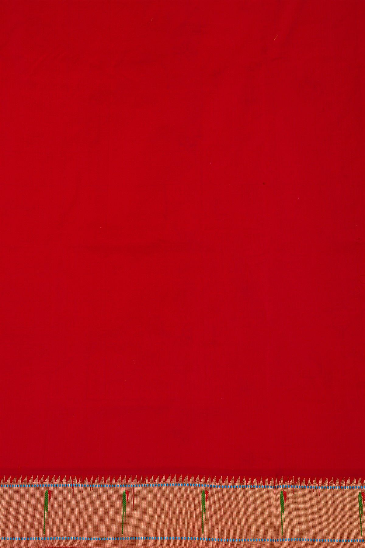 Paithani Silk Red Saree With Muniya Buttis Border