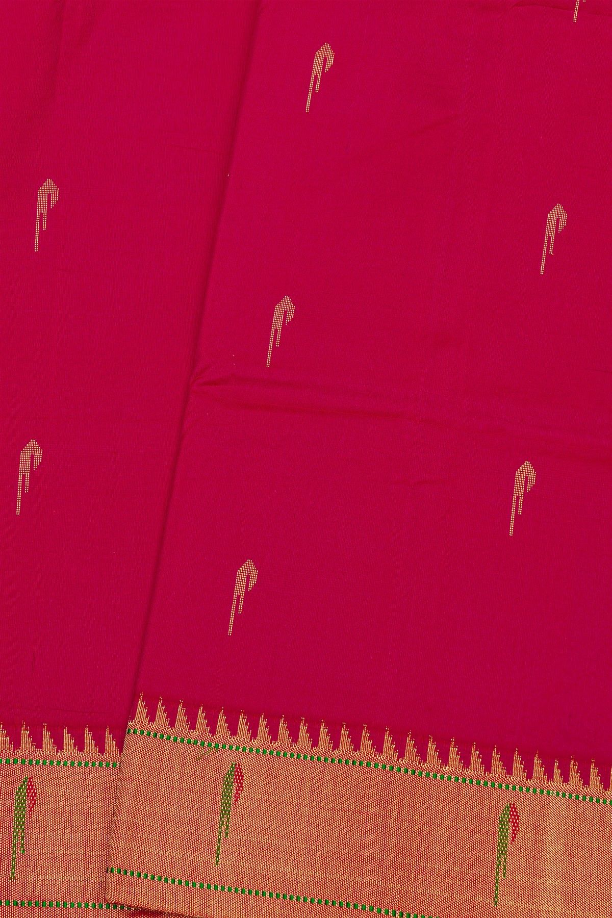 Paithani Silk Magenta Saree With Muniya Buttis Body