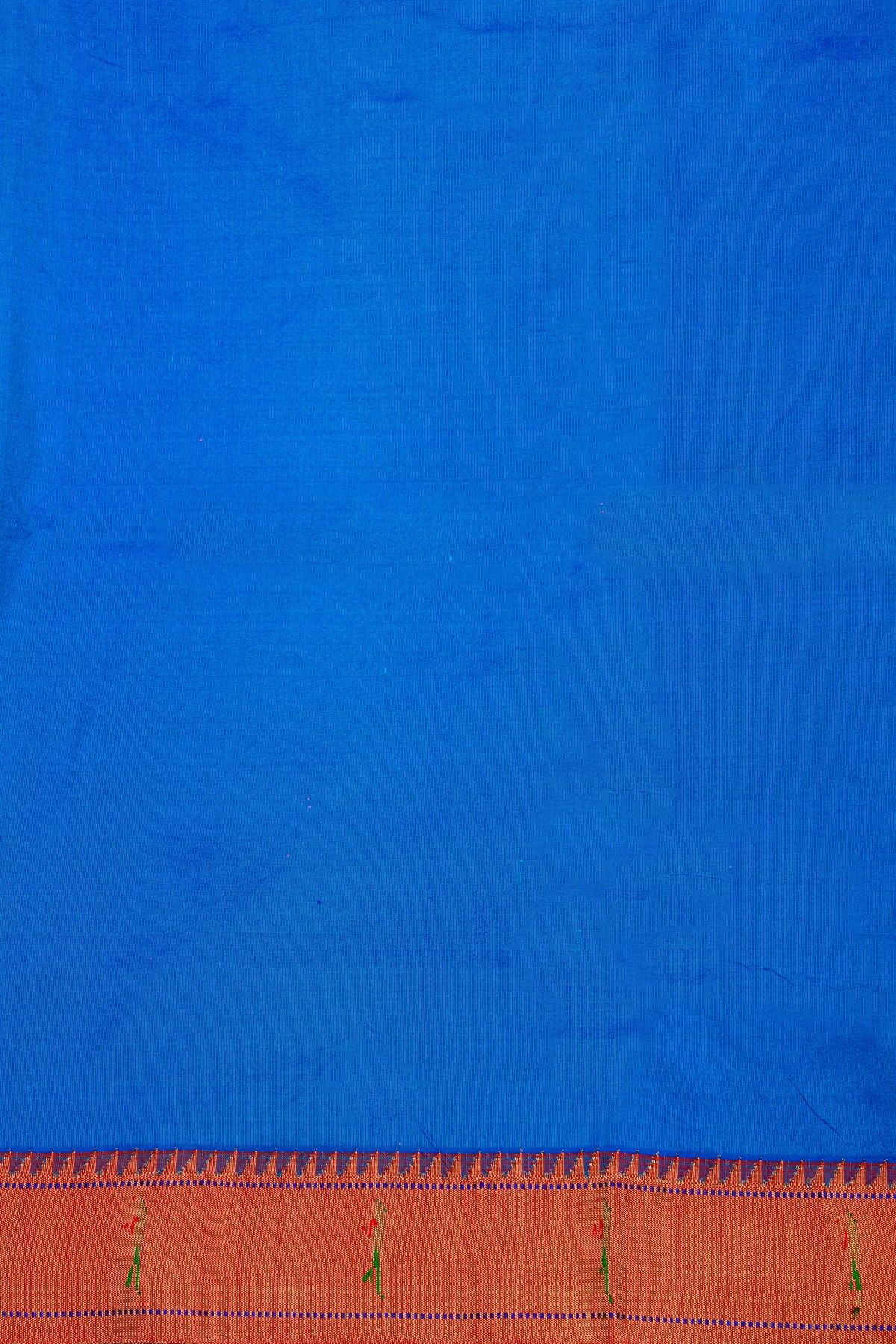 Paithani Silk Royal Blue Saree With Muniya Buttis Body