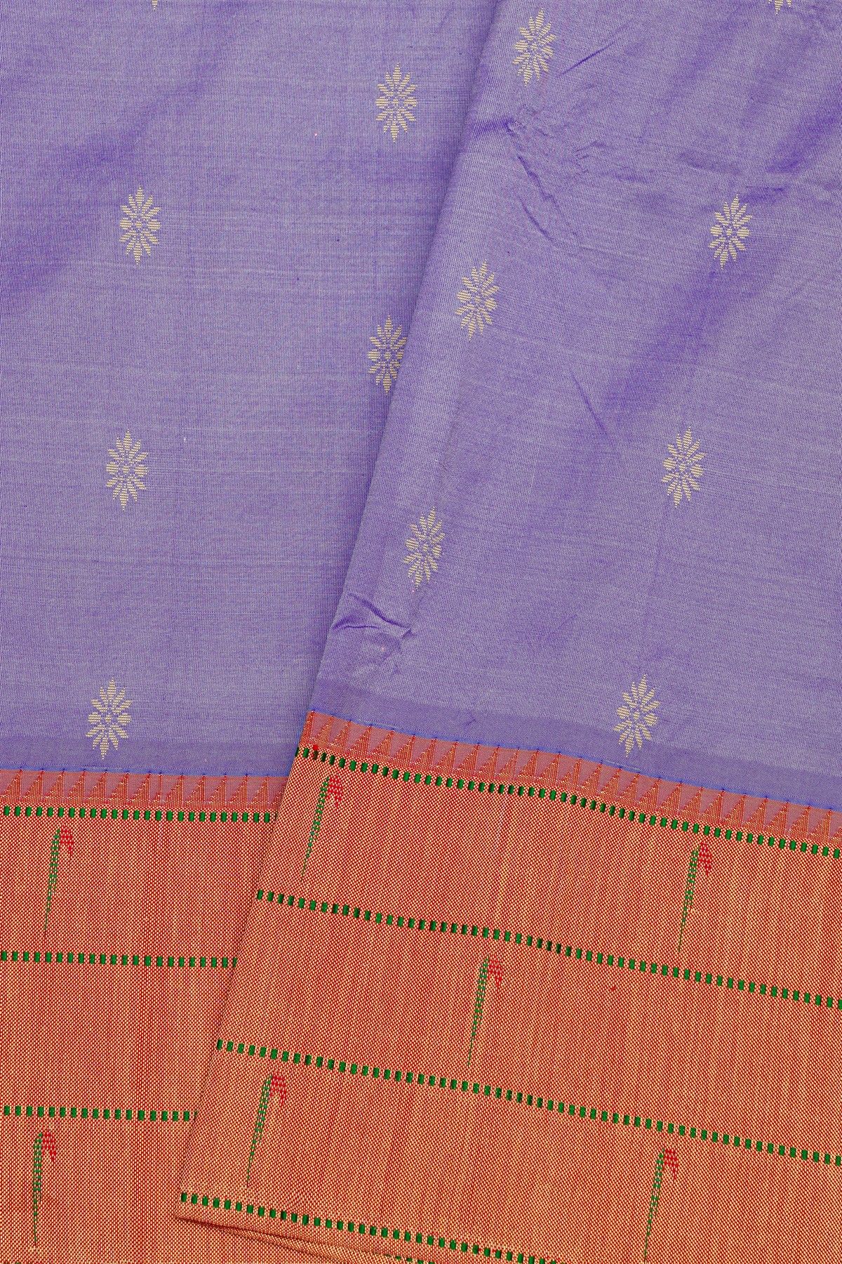 Paithani Silk Lilac Saree With Muniya Buttis Border