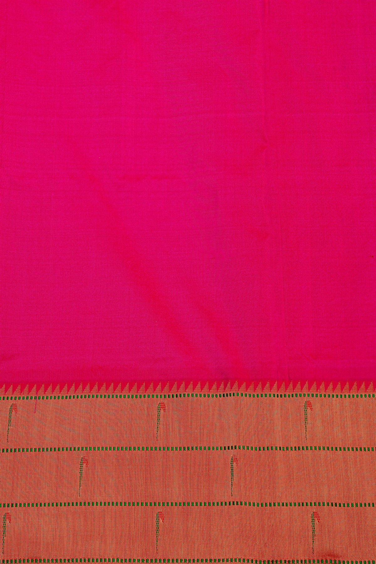 Paithani Silk Pink Saree With Triple Muniya Border