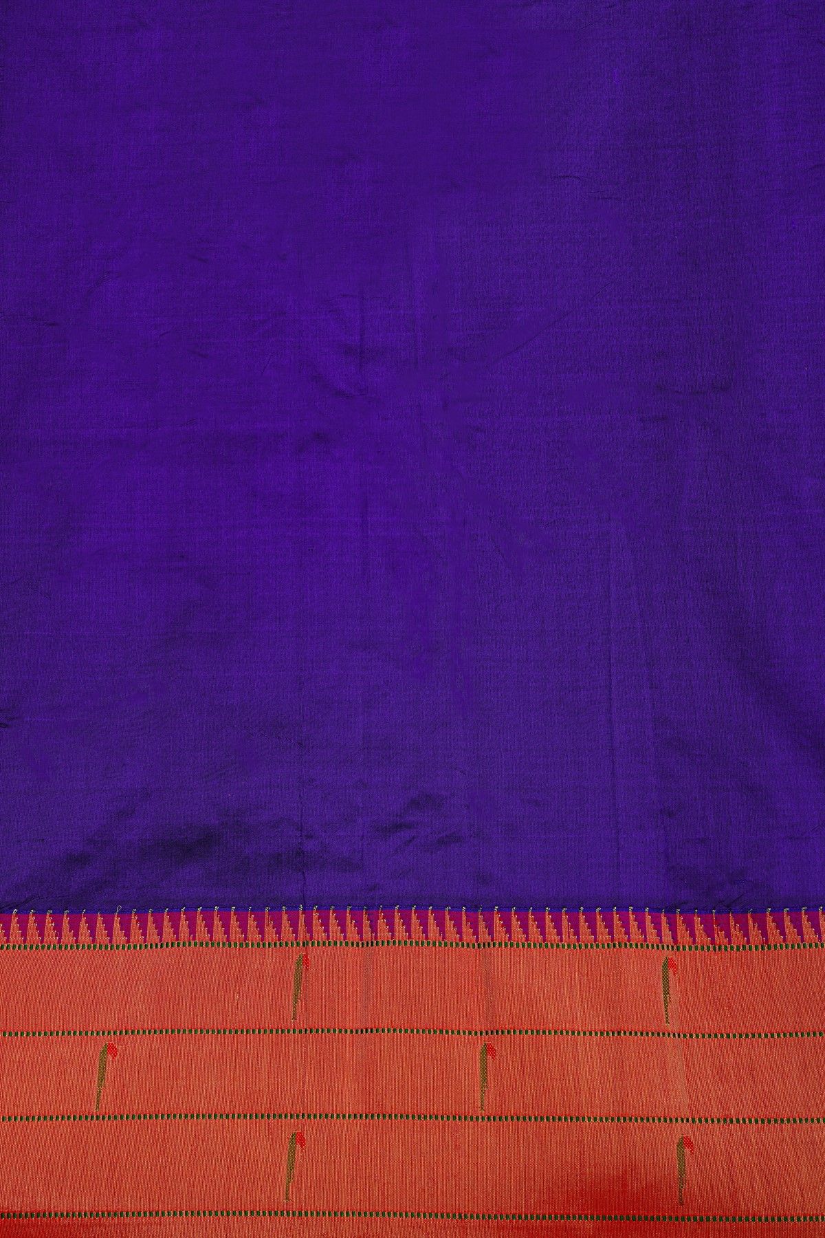 Paithani Silk Navy Blue Saree With Double Muniya Border