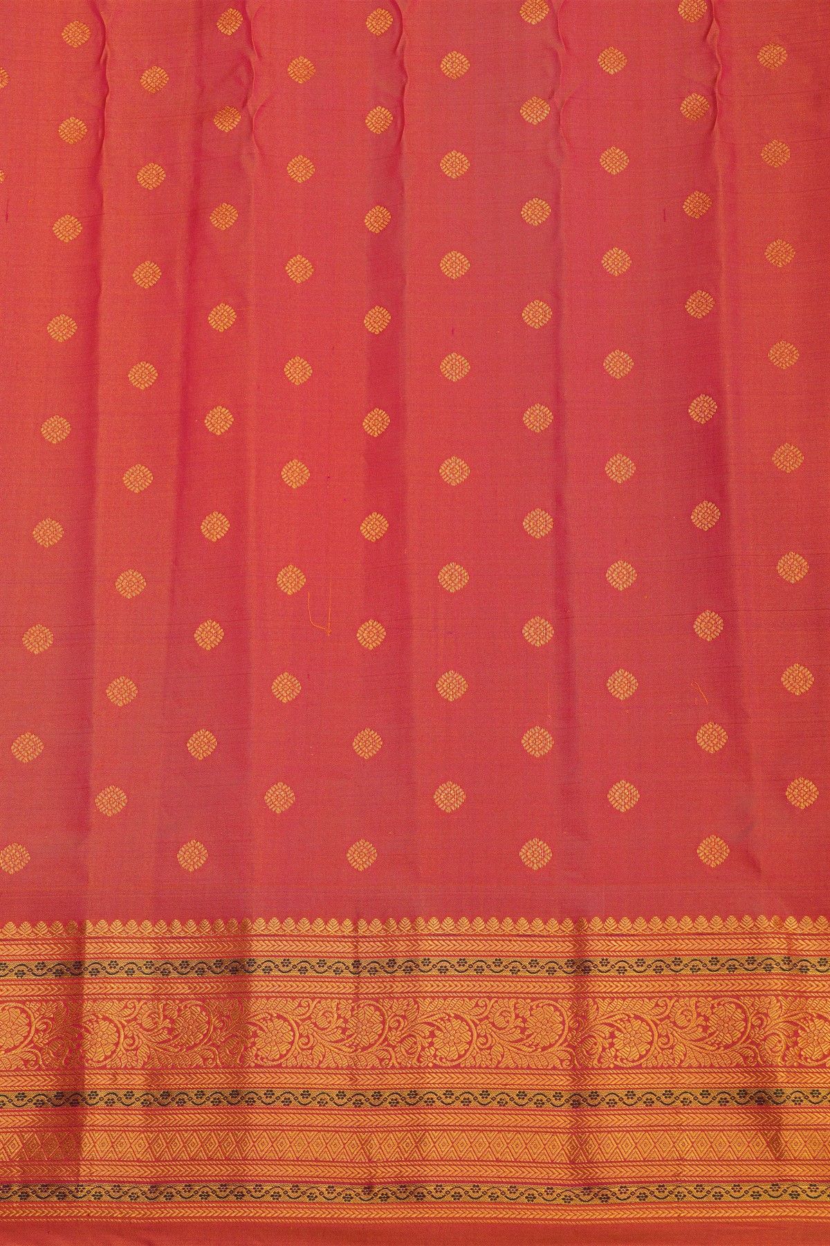 Gadwal Silk Dual Colour Saree With Florals And Buttis Body