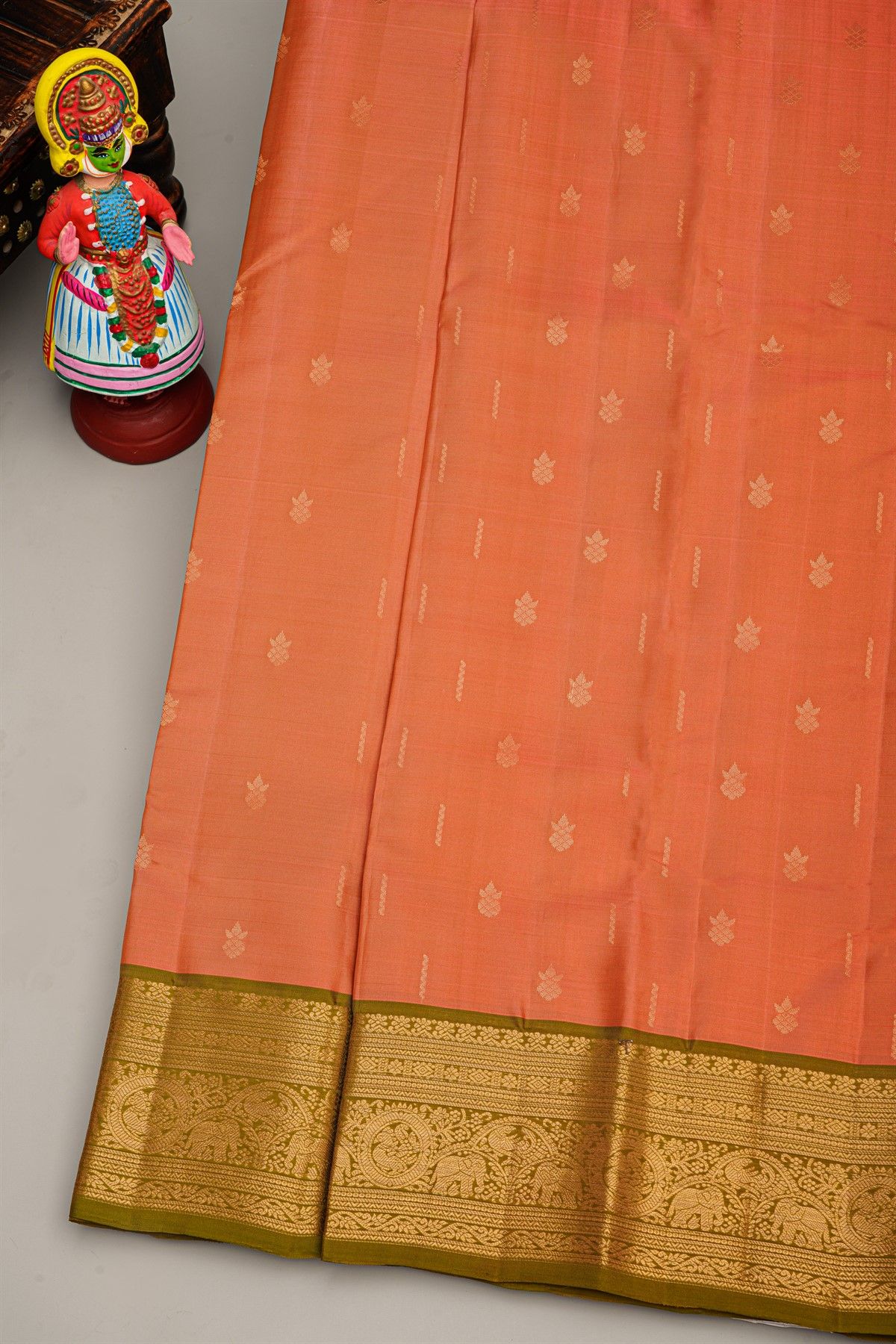 Coimbatore Silk Peach Pink Saree