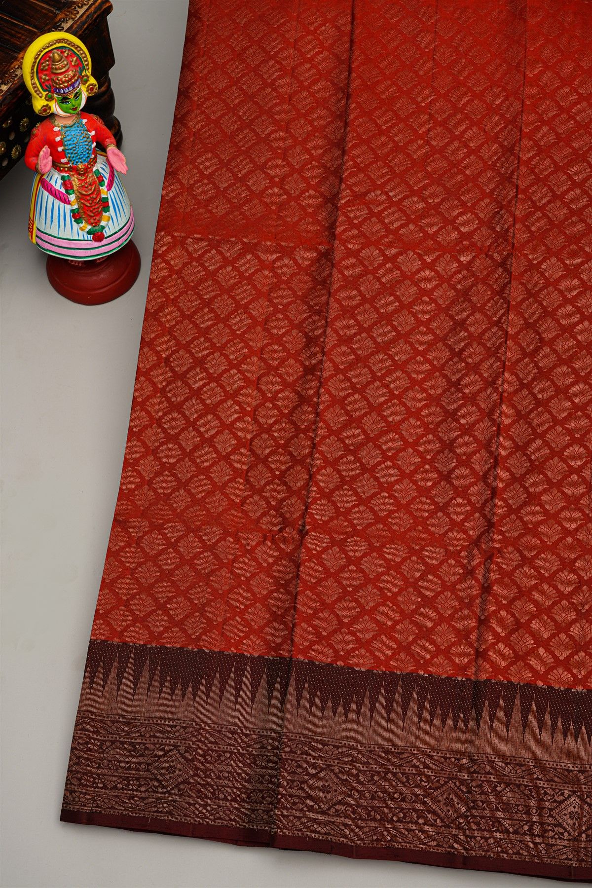 Coimbatore Silk Maroon Saree With All Over Buttis In Body Diamonds In Border