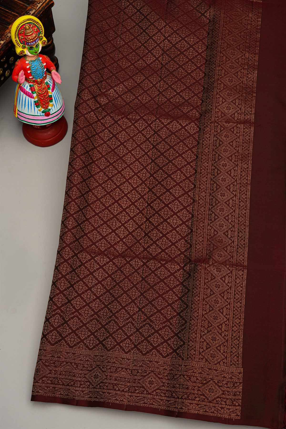 Coimbatore Silk Maroon Saree With All Over Buttis In Body Diamonds In Border