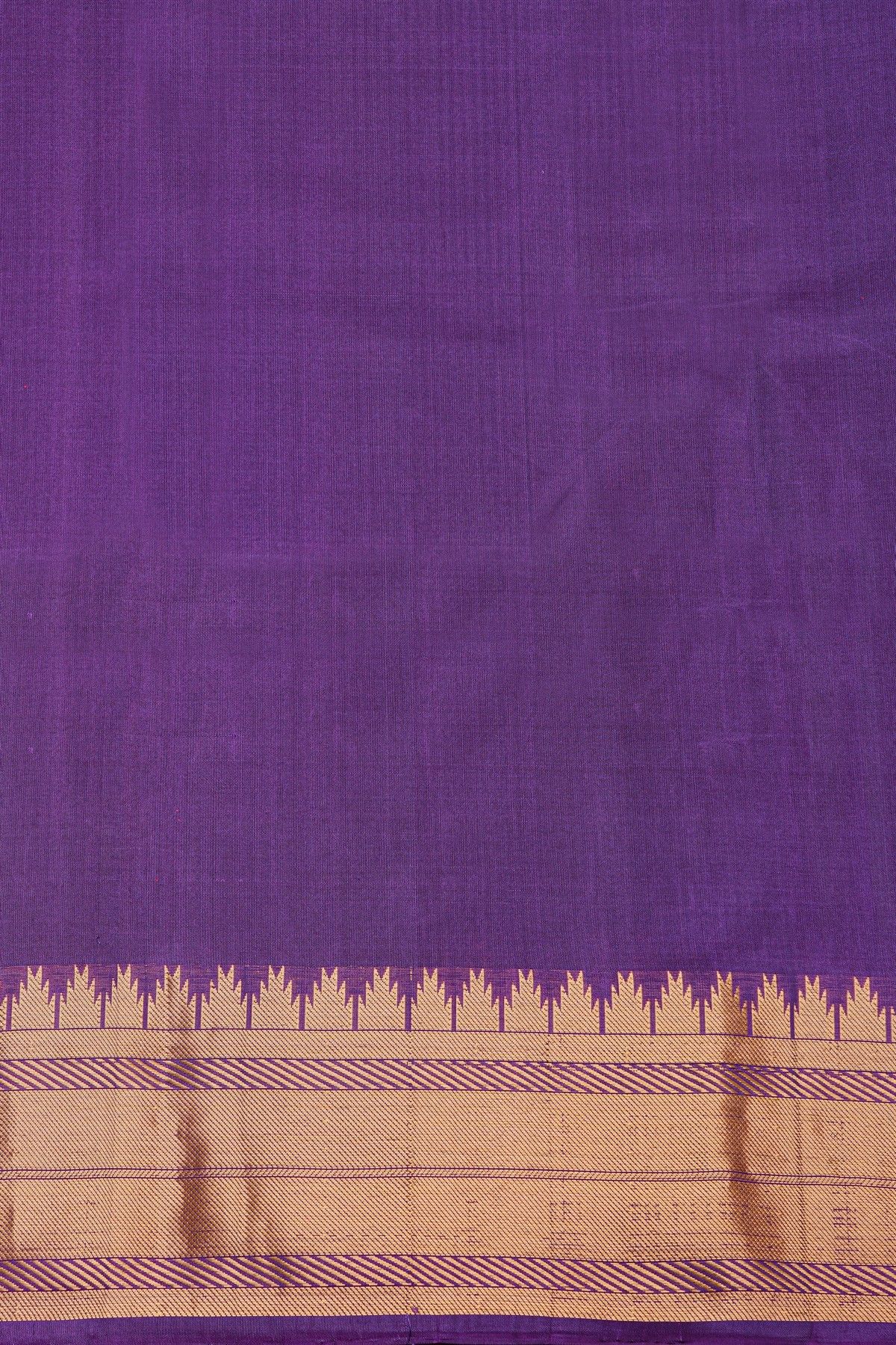 Coimbatore Silk Violet Saree With Temple Buttis Body