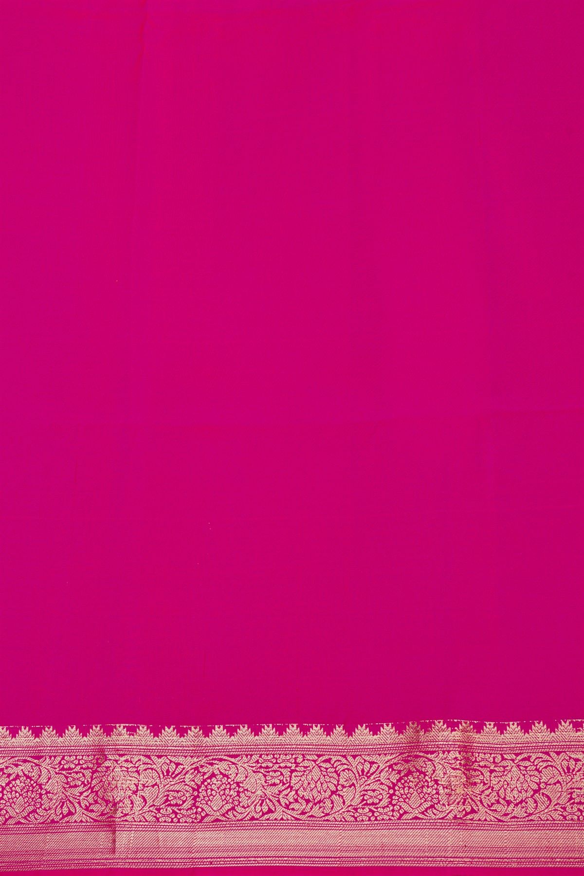 Coimbatore Silk Rani Pink Saree With Florals And Leaves Jaal Border