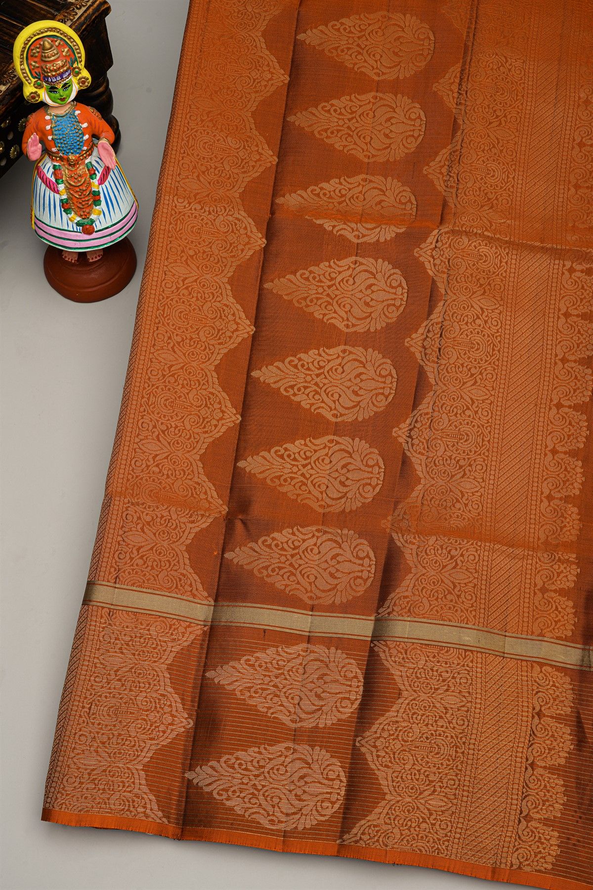 Coimbatore Silk Purple Saree With Zari Peacock Border