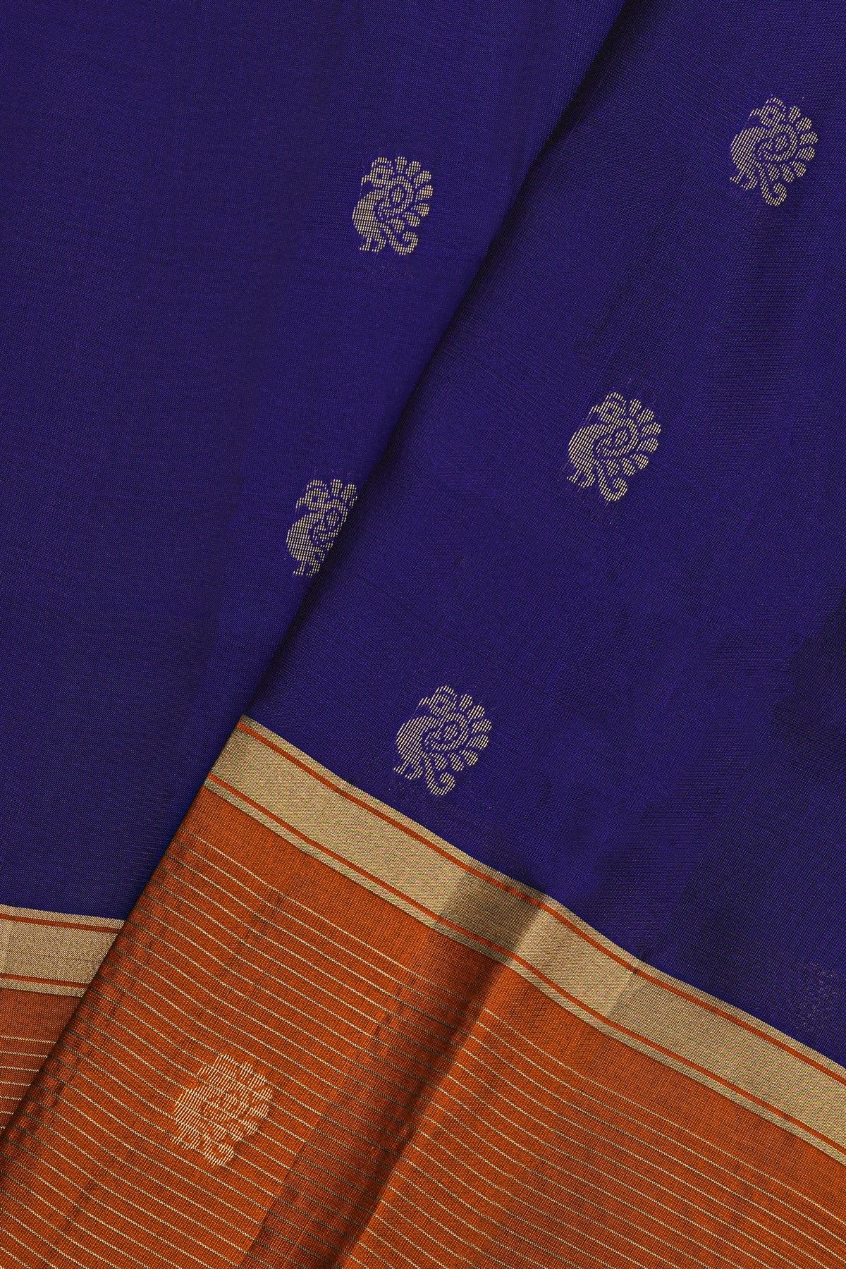 Coimbatore Silk Purple Saree With Zari Peacock Border