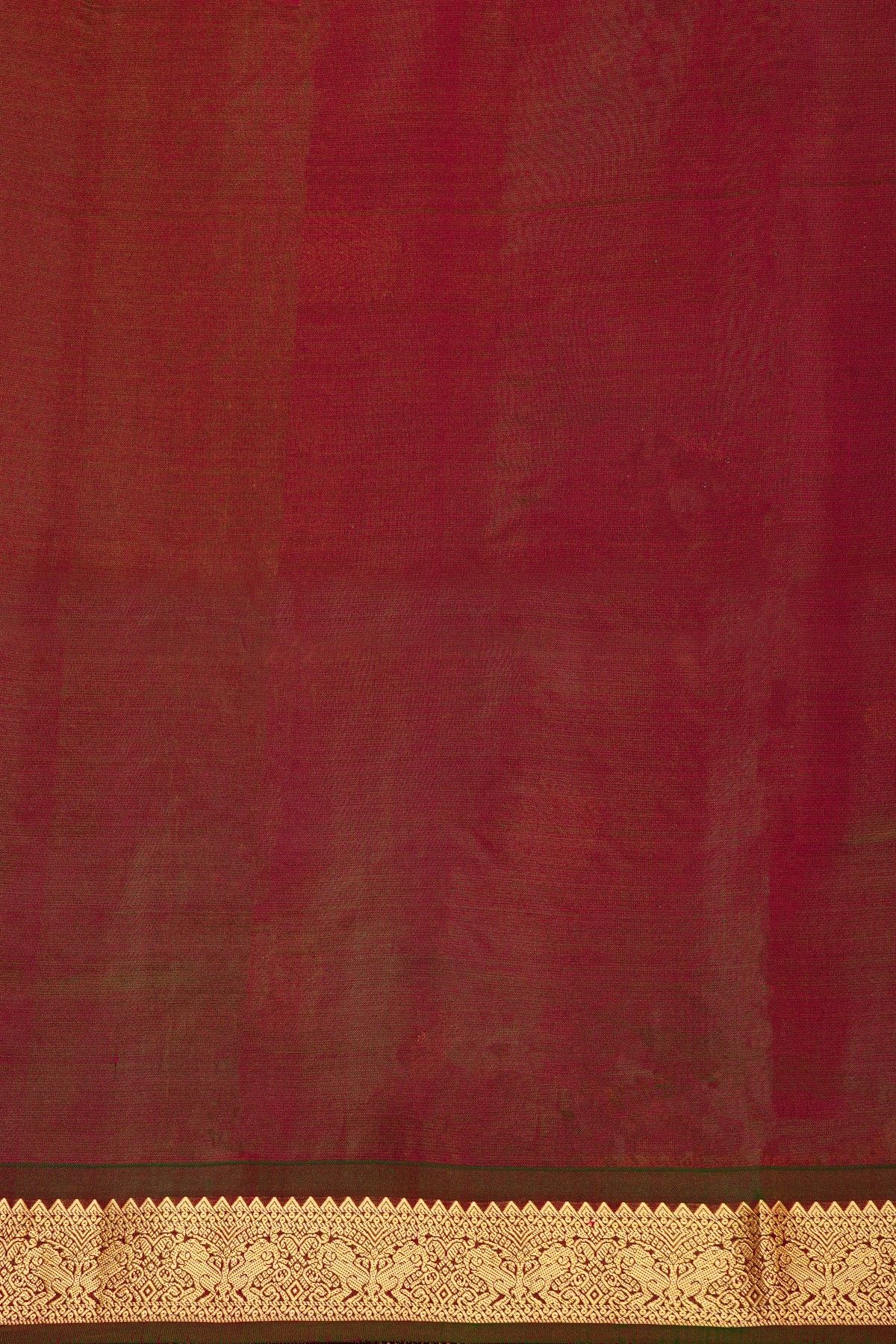 Coimbatore Silk Rani Pink Saree With Florals And Leaves Buttis Body