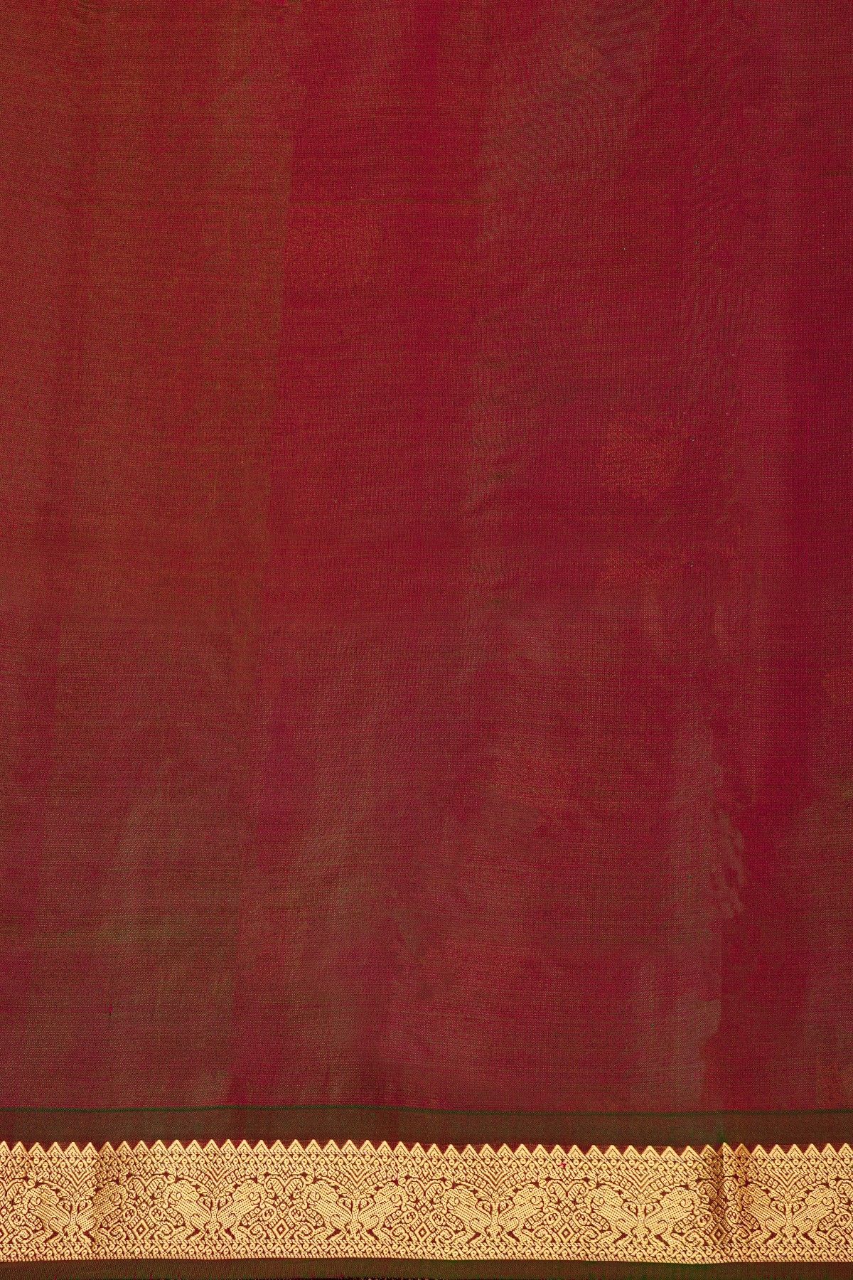 Coimbatore Silk Rani Pink Saree With Florals And Leaves Buttis Body