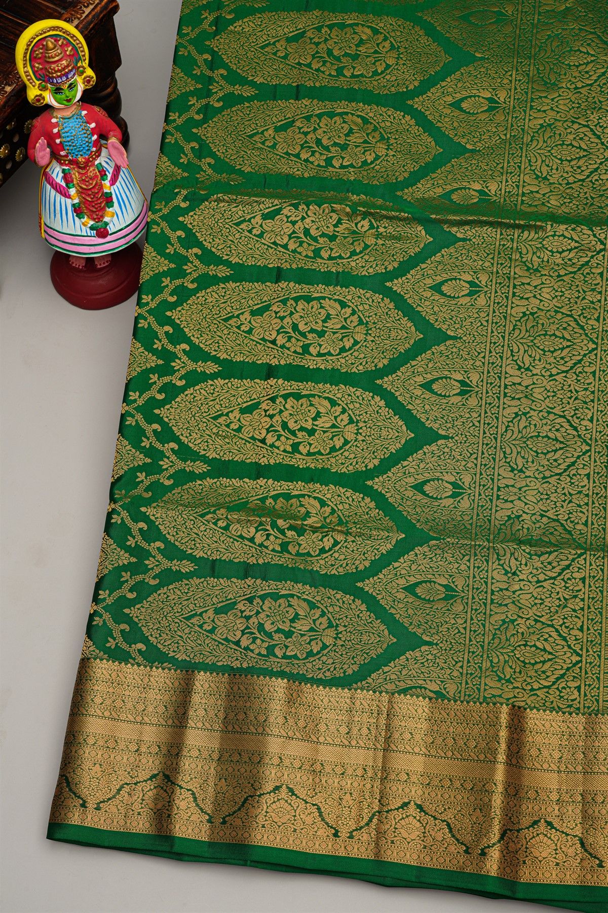 Coimbatore Silk Maroon Saree With Florals And Leaves Border