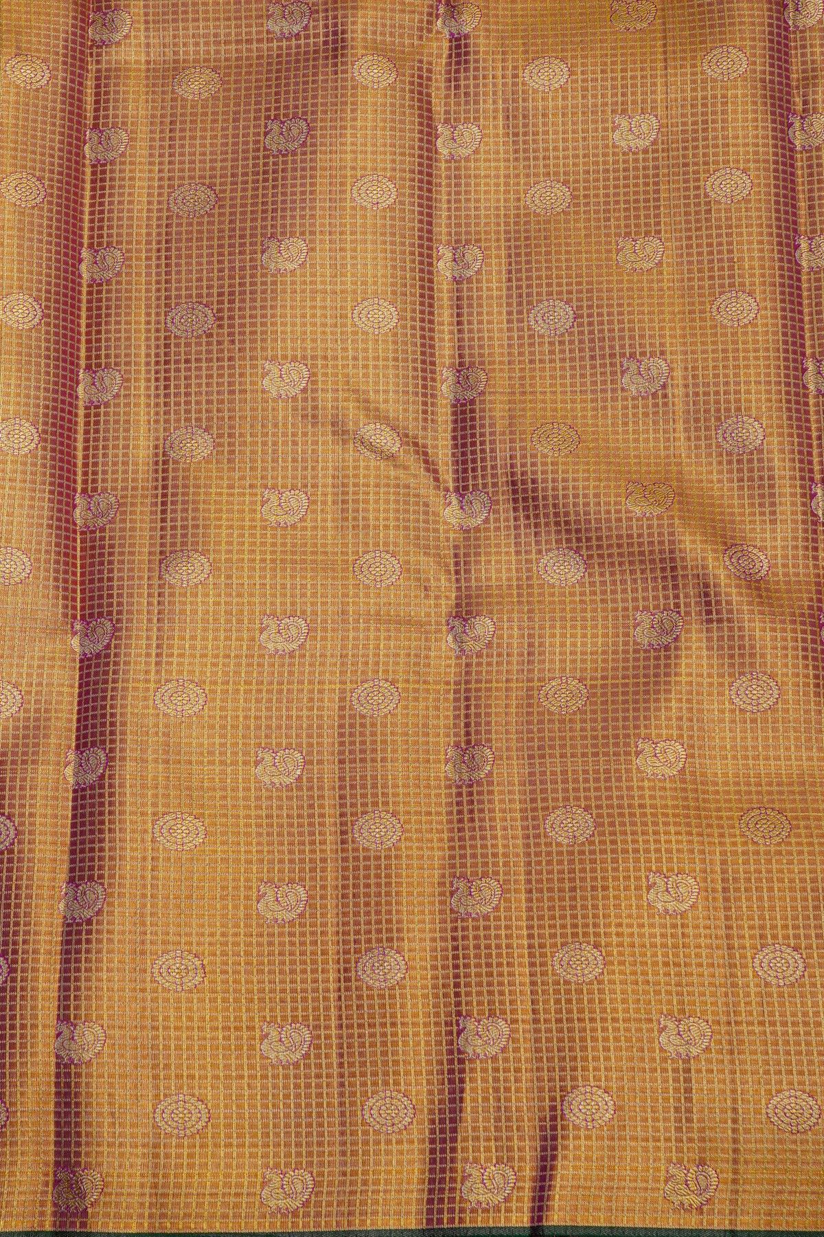 Kancheepuram Tissue Gold Meenakari Saree With Designer Elephants Border