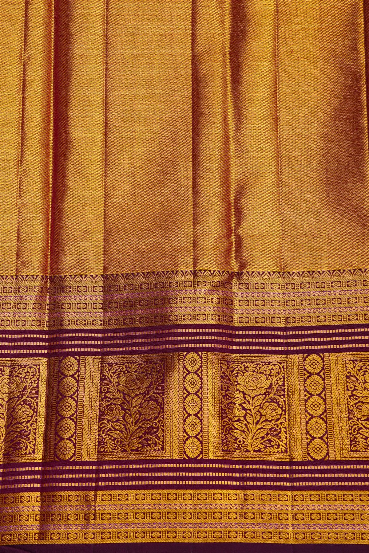 Kancheepuram Tissue Saree With Silver And Multi-Colour Weaving