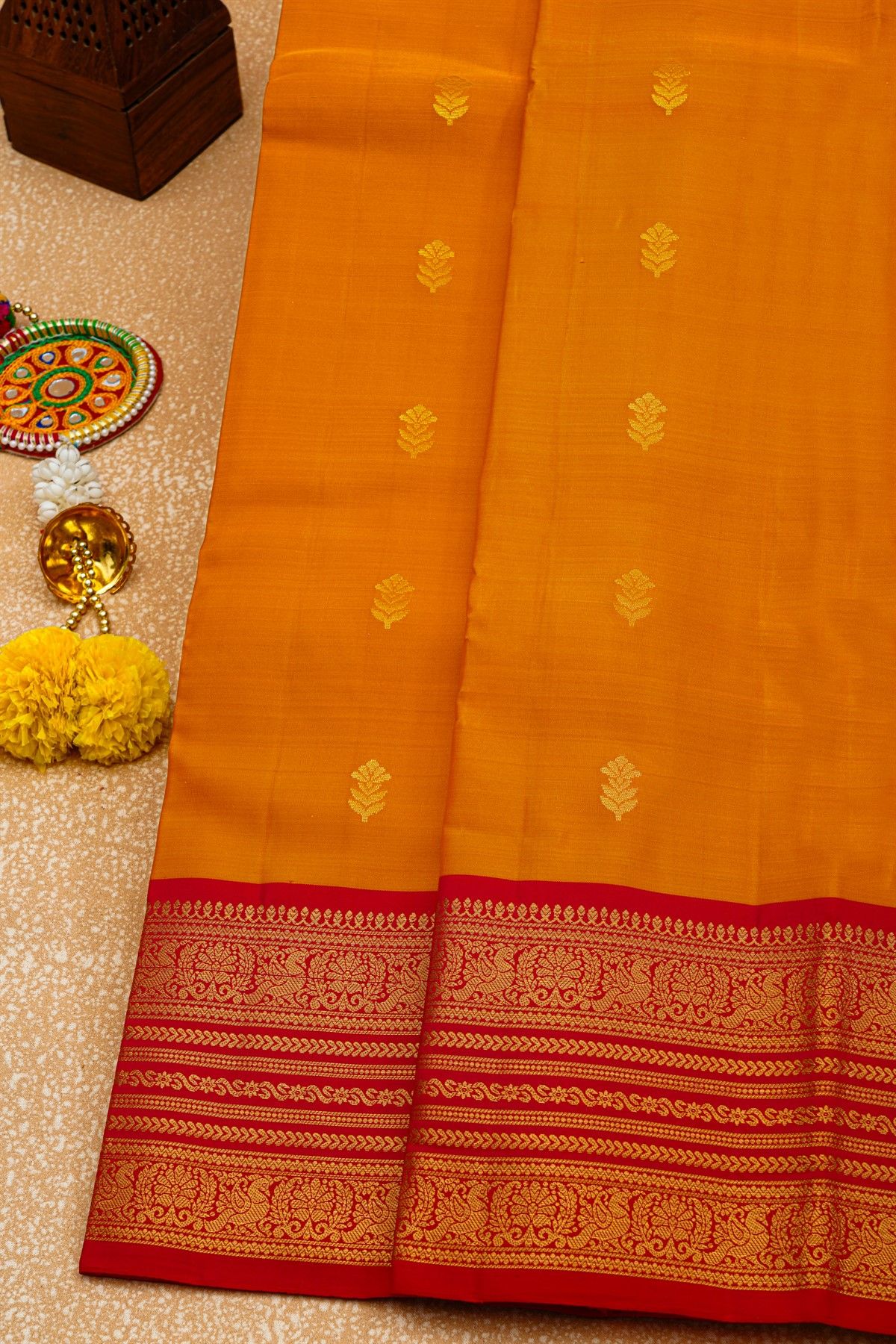 Coimbatore Soft Silk Orange Saree
