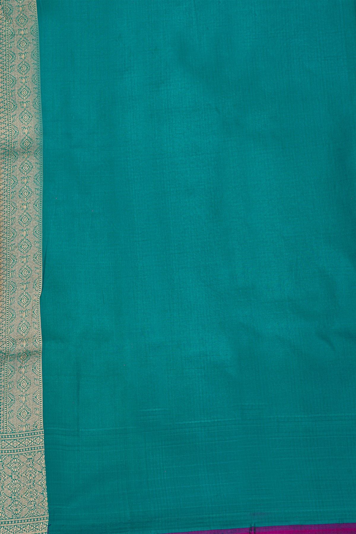 Banarasi Silk Sea Green Saree With Floral And Bird Body
