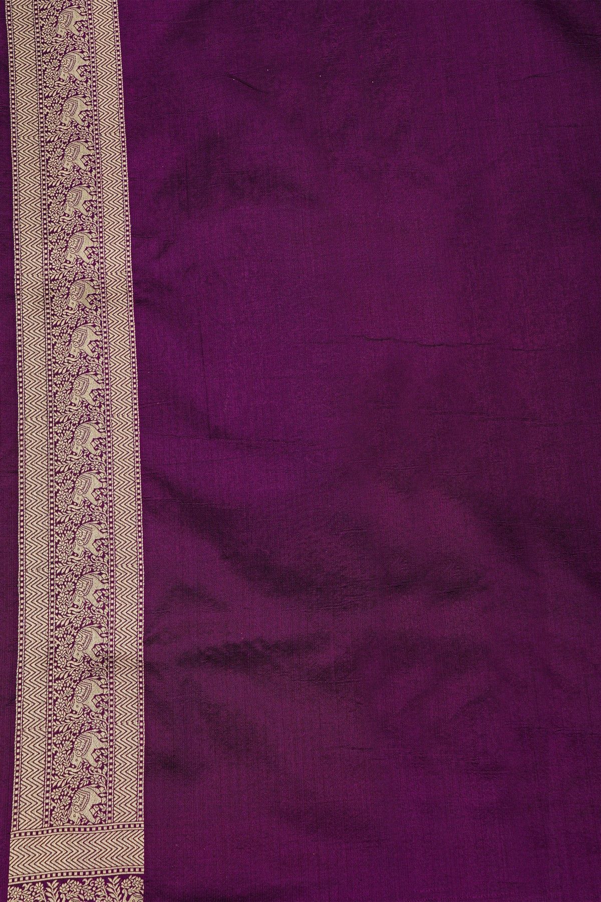 Banarasi Silk Beige Saree With All Over Jaal Cows And Crowns Body