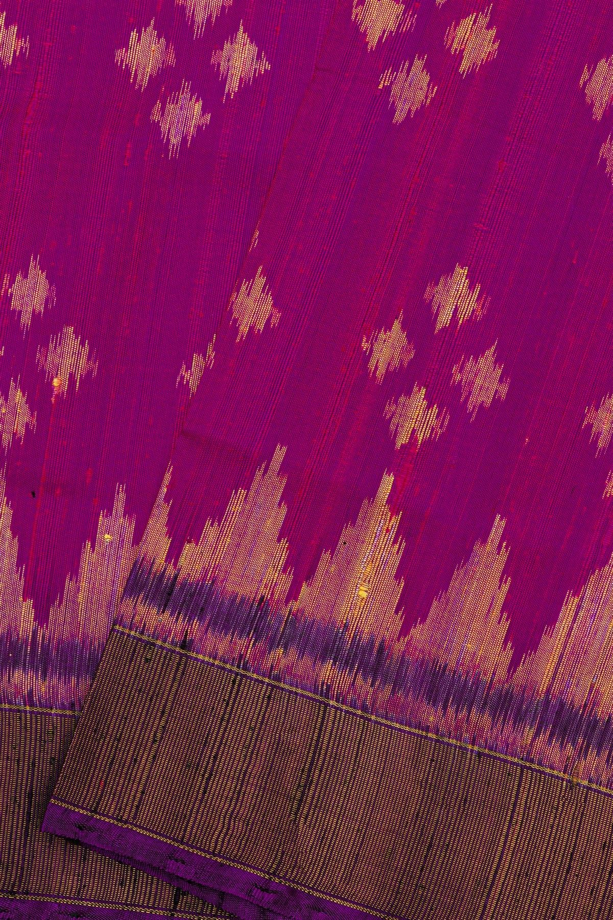 Patola Silk Dual Colour Saree With Zari Lines Border