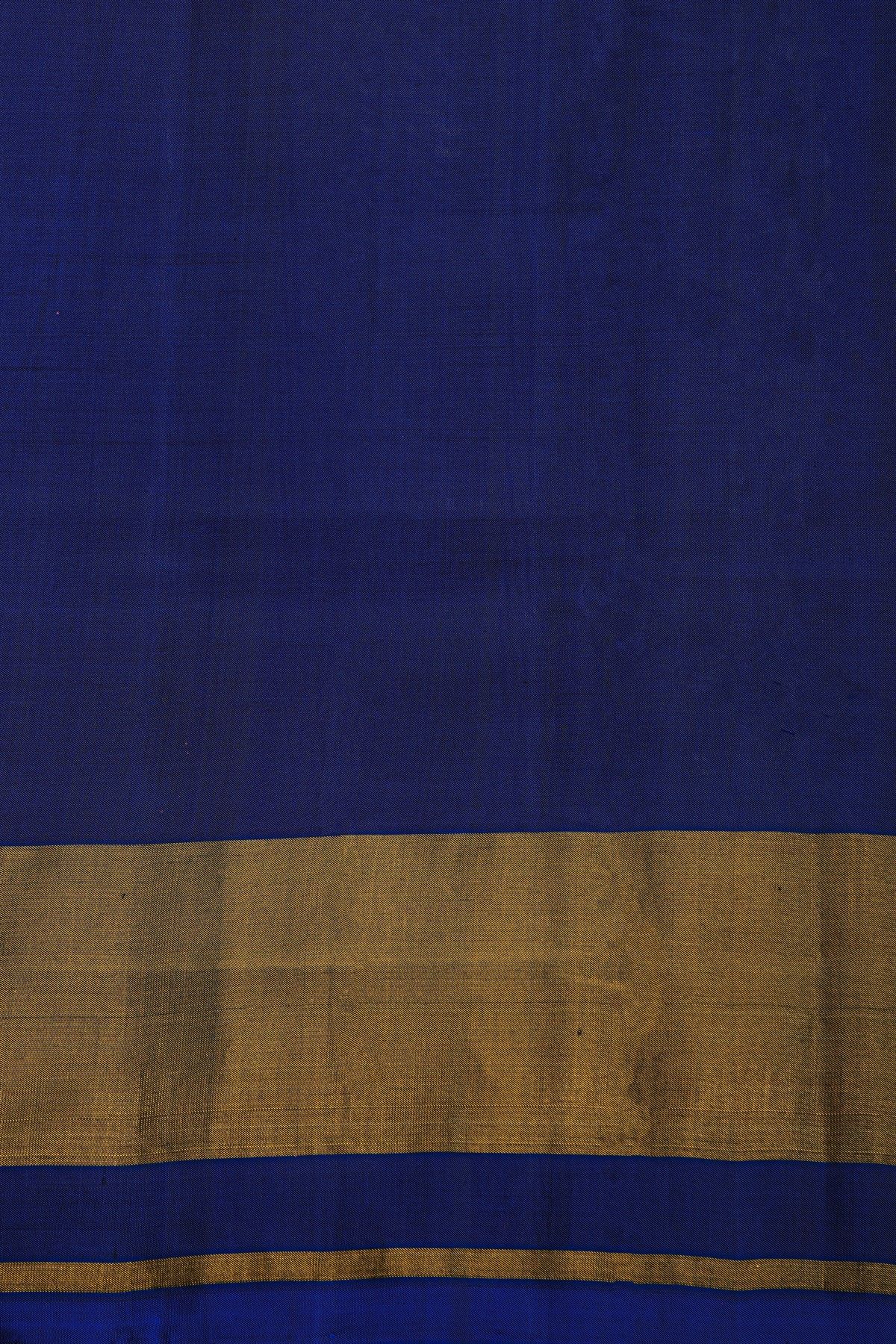 Patola Silk Royal Blue Saree With Florals And Leaves Jaal Border