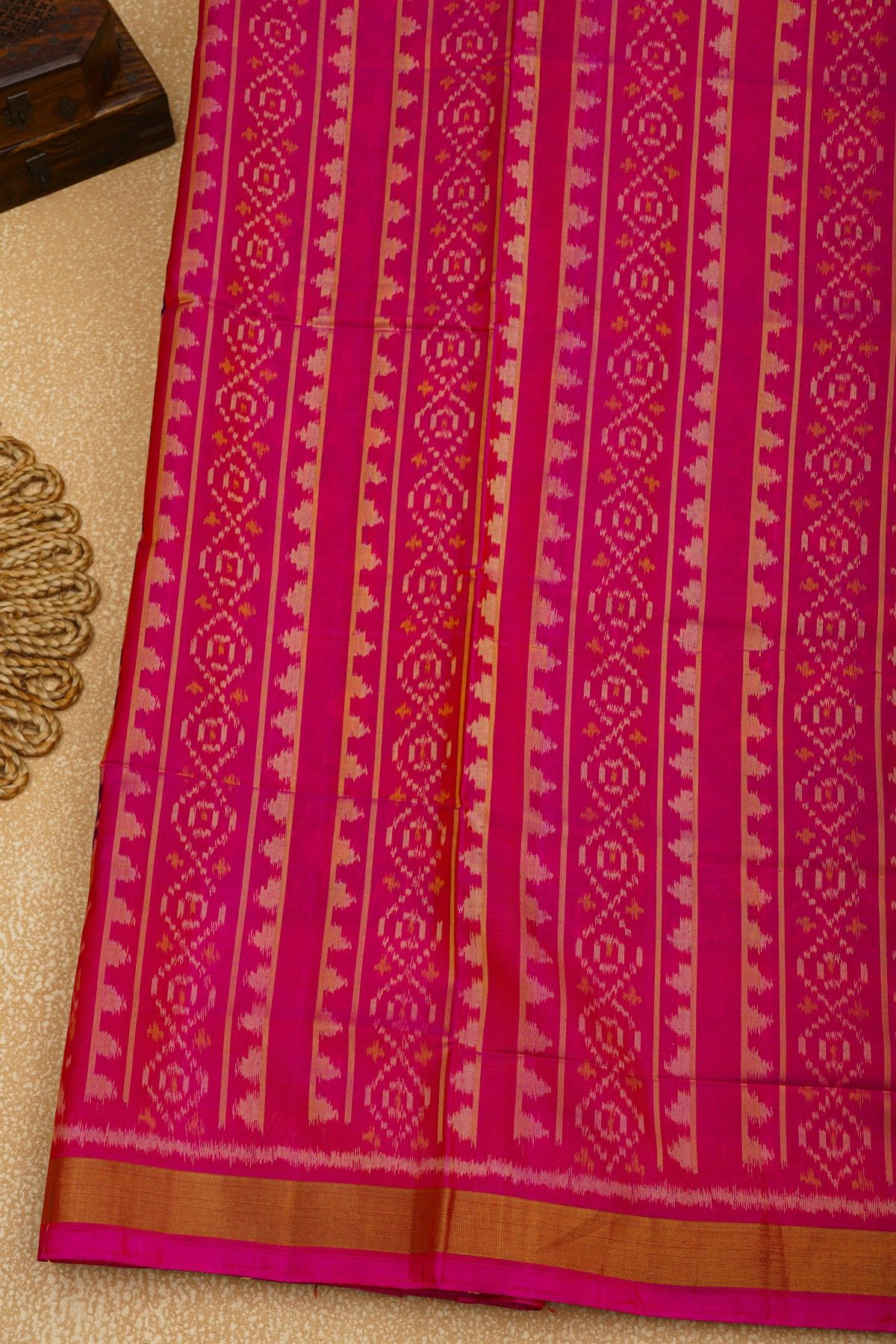 Patola Silk Purple Saree With Floral Buttis In Curvy Shapes Body