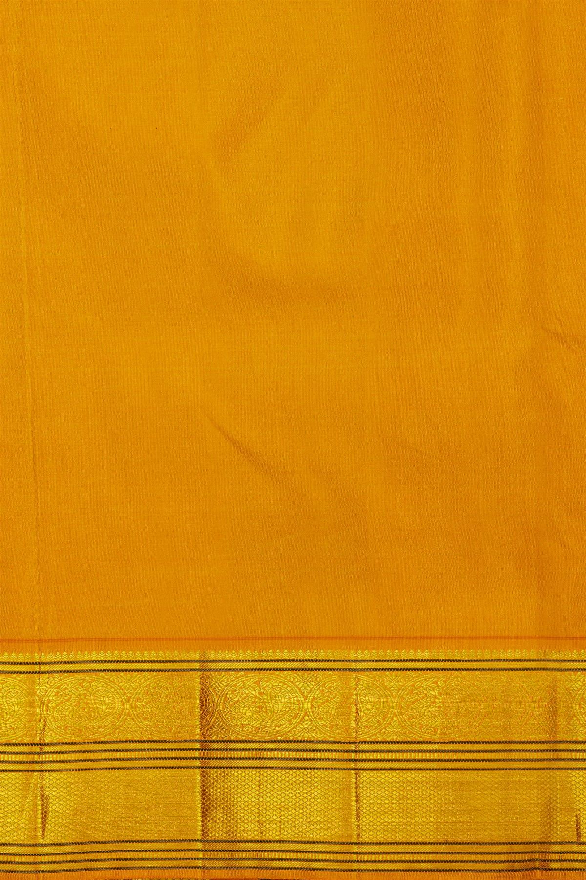 Kancheepuram Silk Navy Blue Saree With Thread Work Embroidered Crane Motif And Golden Zari Border