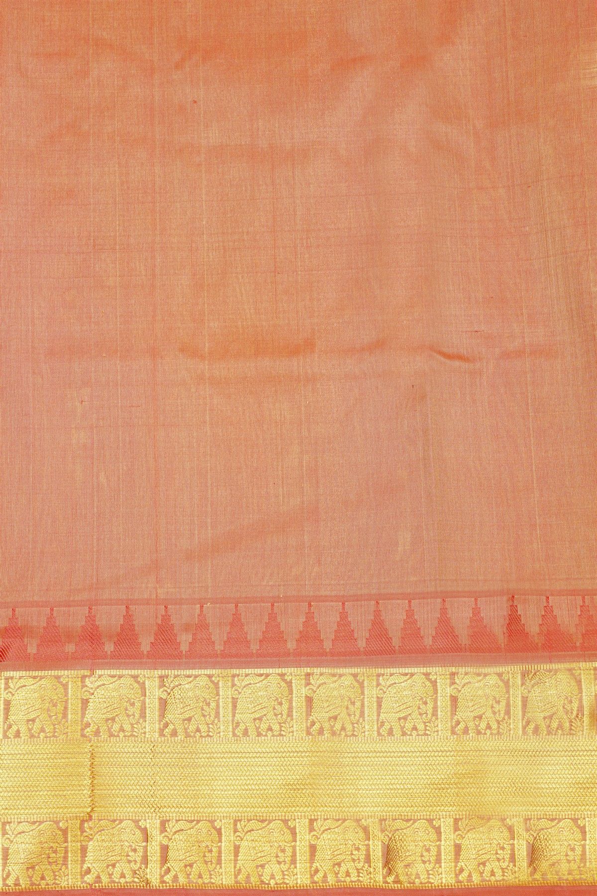 Venkatagiri Silk Light Yellow Saree With Florals And Elephants Border