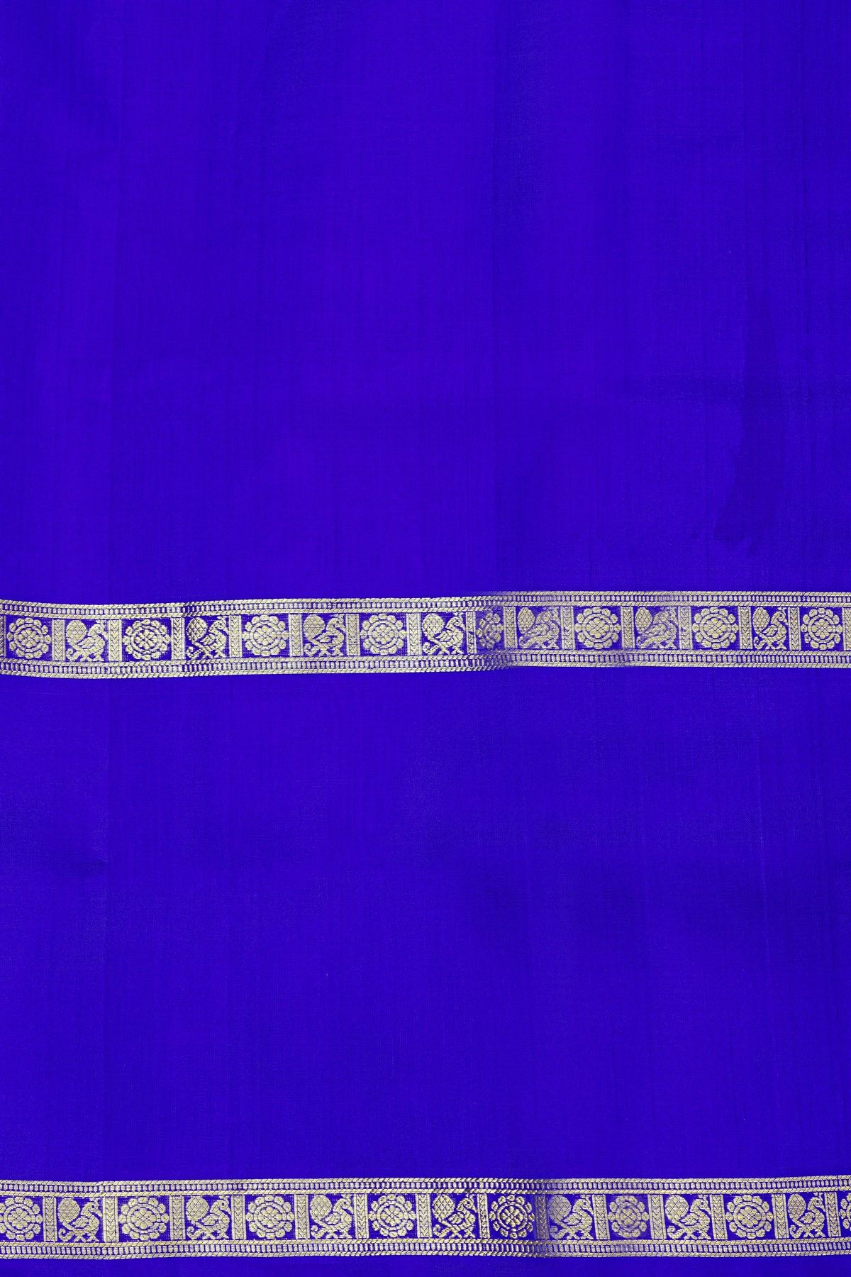 Venkatagiri Silk Royal Blue Saree With Dollar And Paisleys In Lines Body