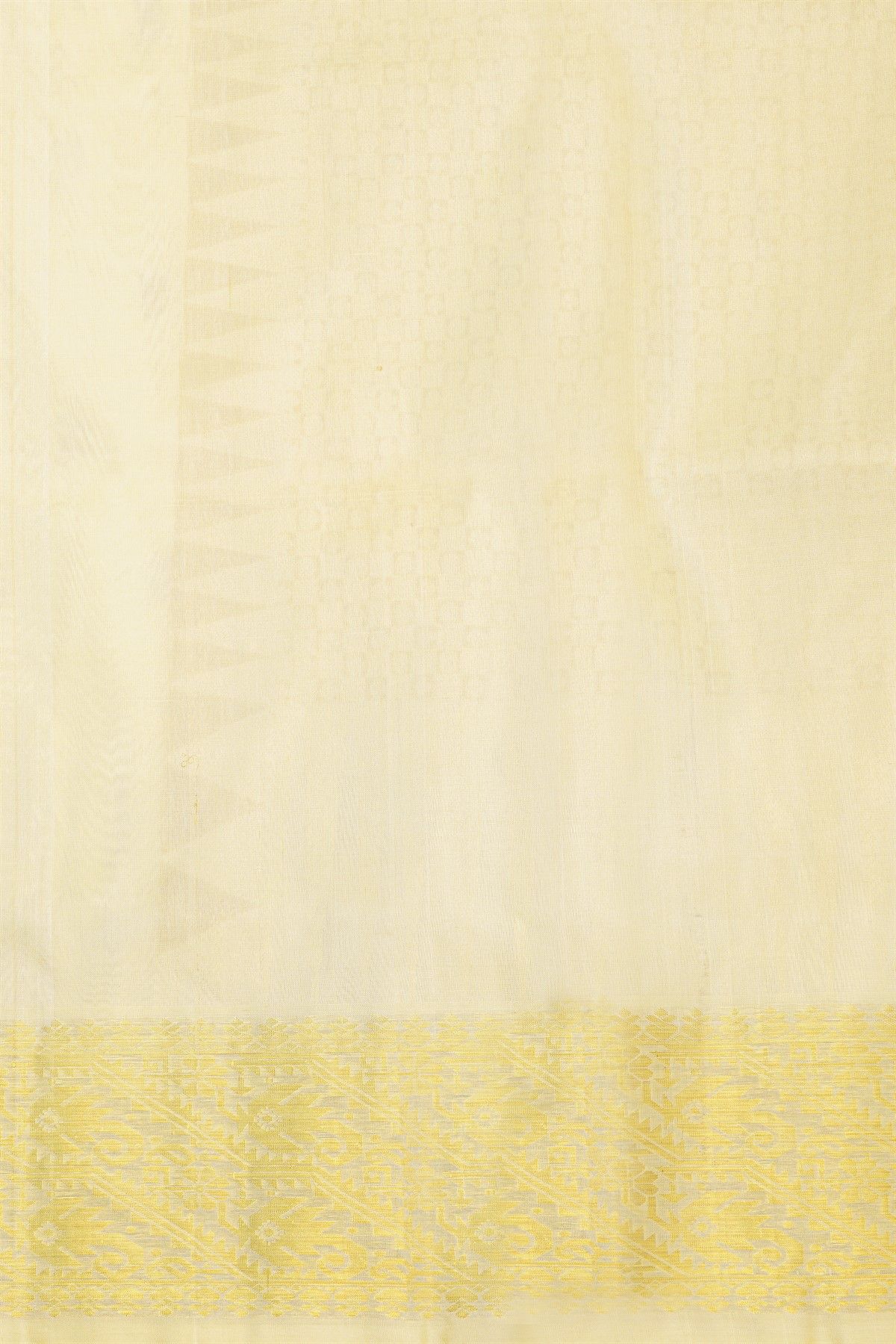 Venkatagiri Silk Off White Saree With Floral And Leaf Jaal Border