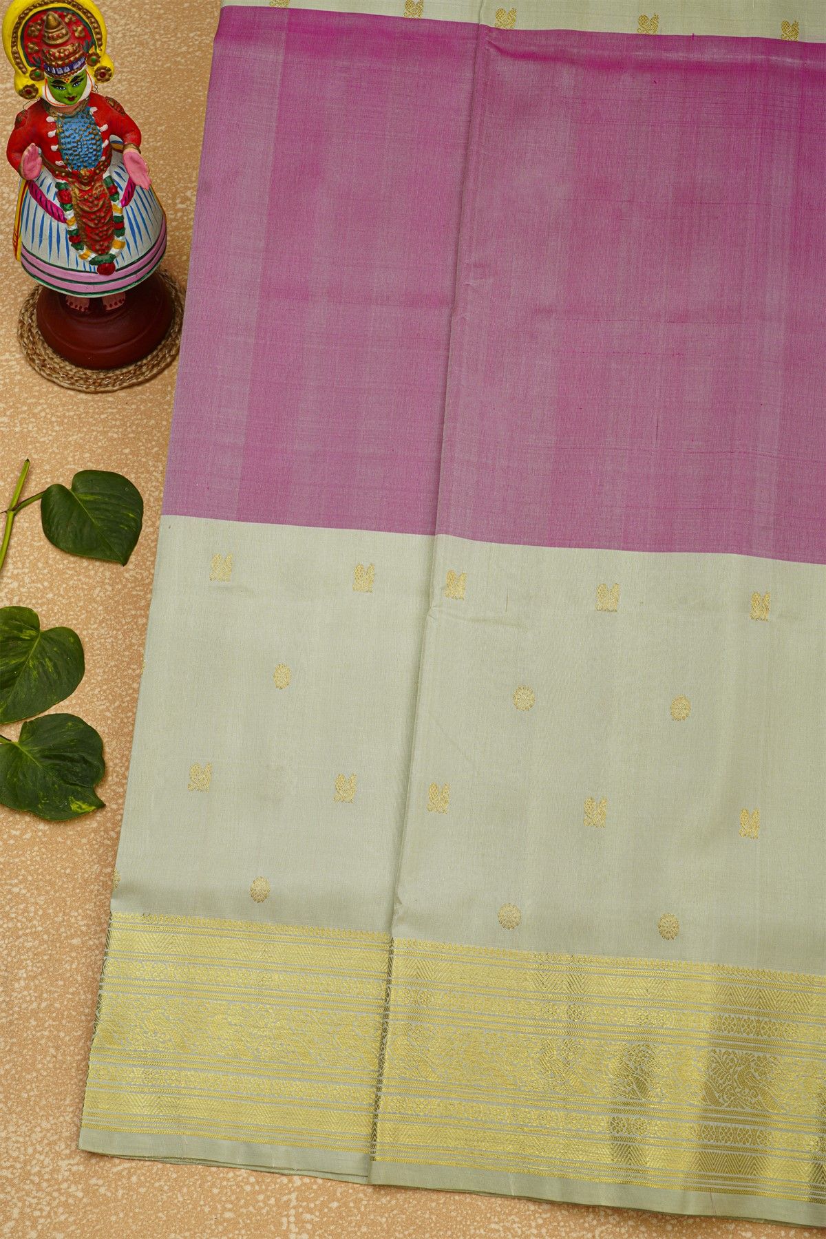 Venkatagiri Silk Multi-Colour Saree With Florals And Peacocks Body