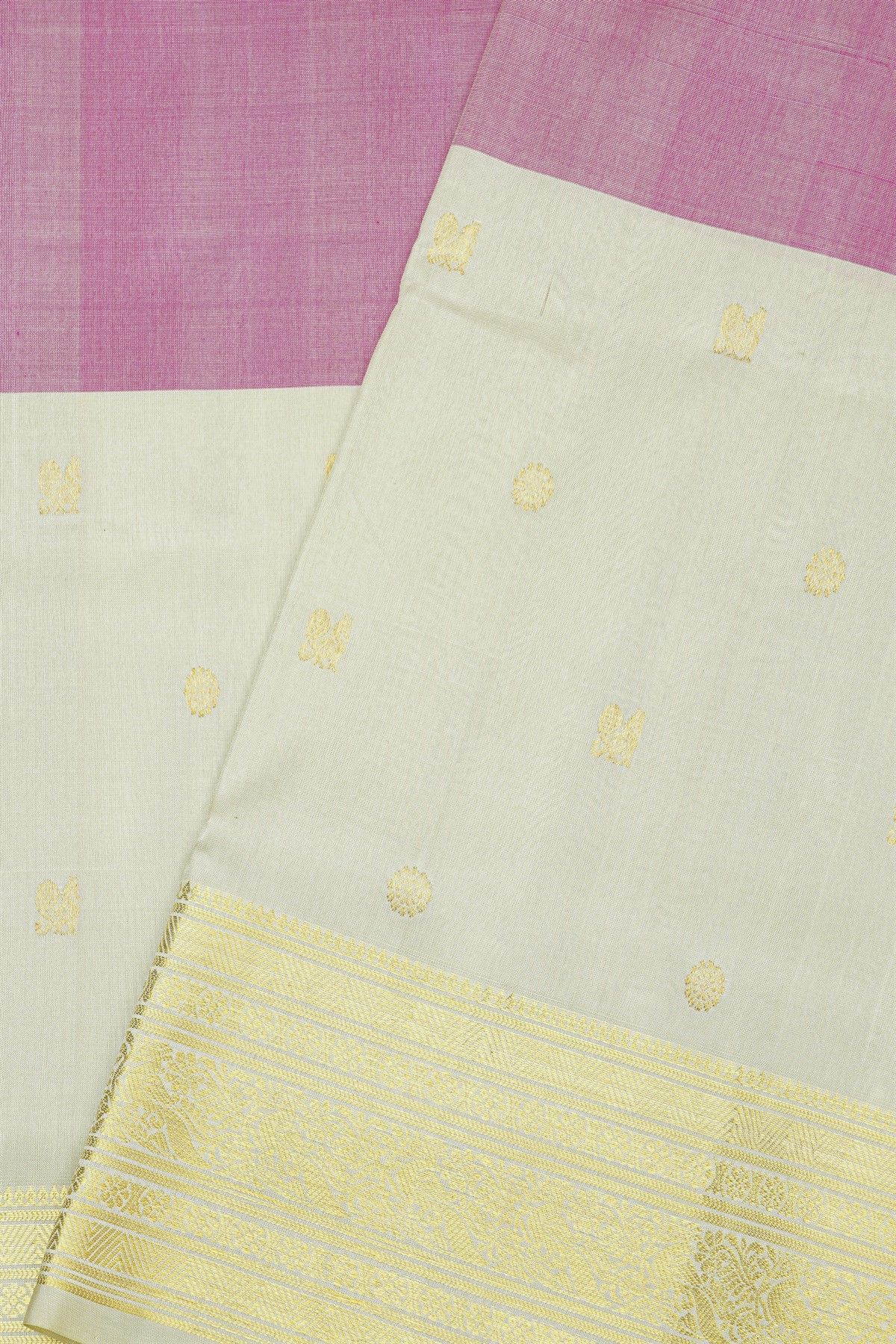 Venkatagiri Silk Multi-Colour Saree With Florals And Peacocks Body
