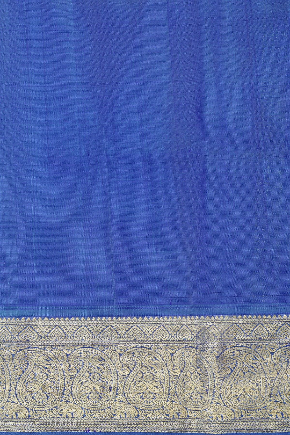 Venkatagiri Silk Navy Blue Saree With Florals And Paisleys Border