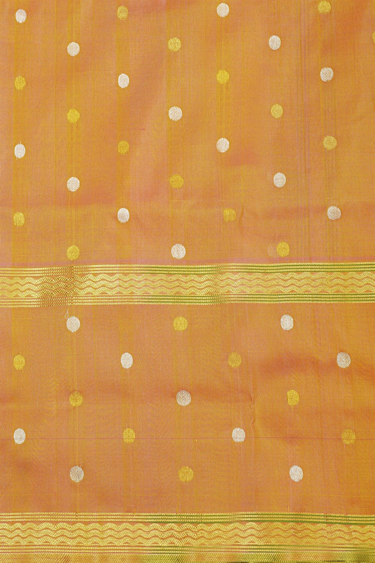 Venkatagiri Silk Light Green Saree With Dollar Buttis Border