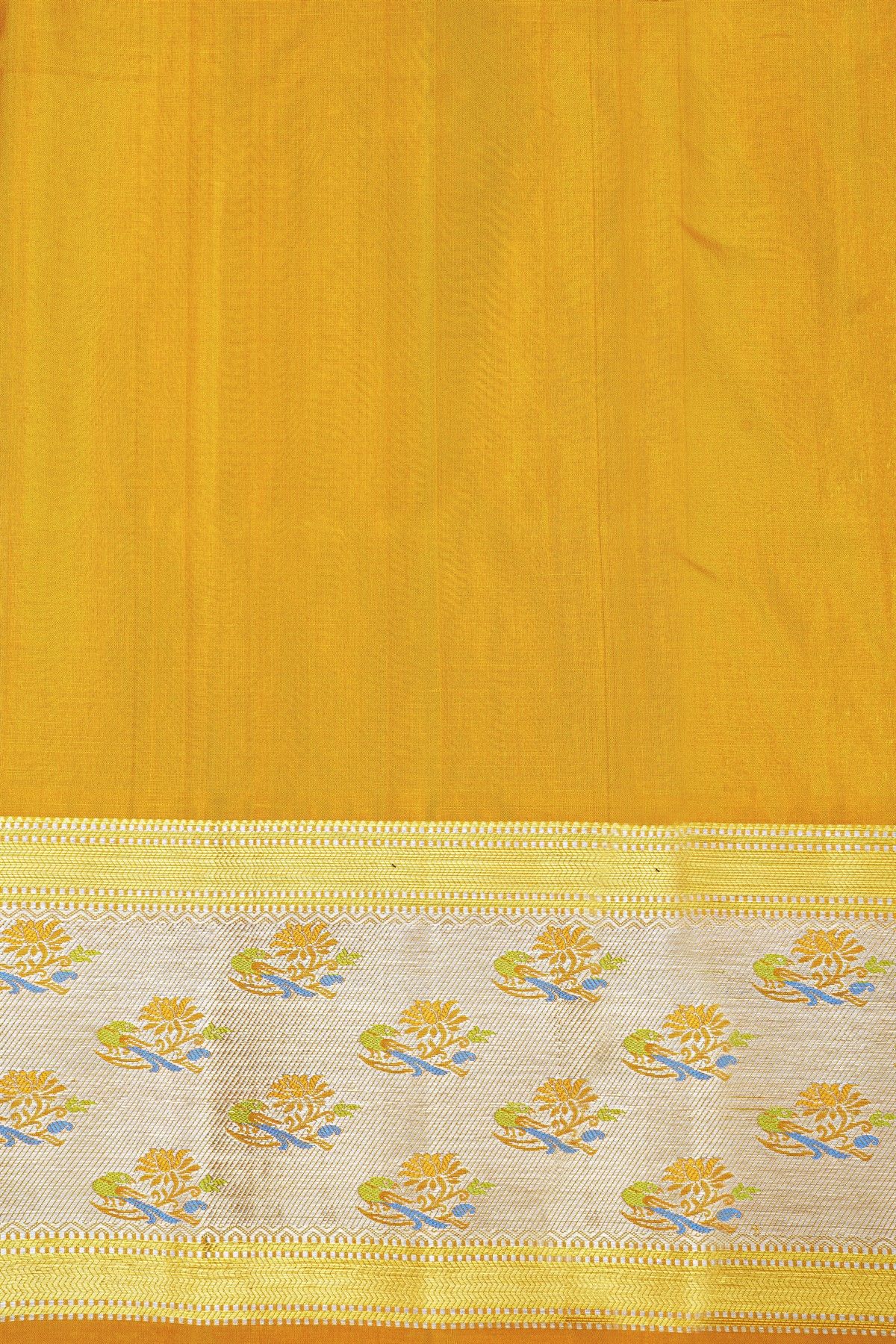 Venkatagiri Silk Red Saree With Florals And Parrots Border