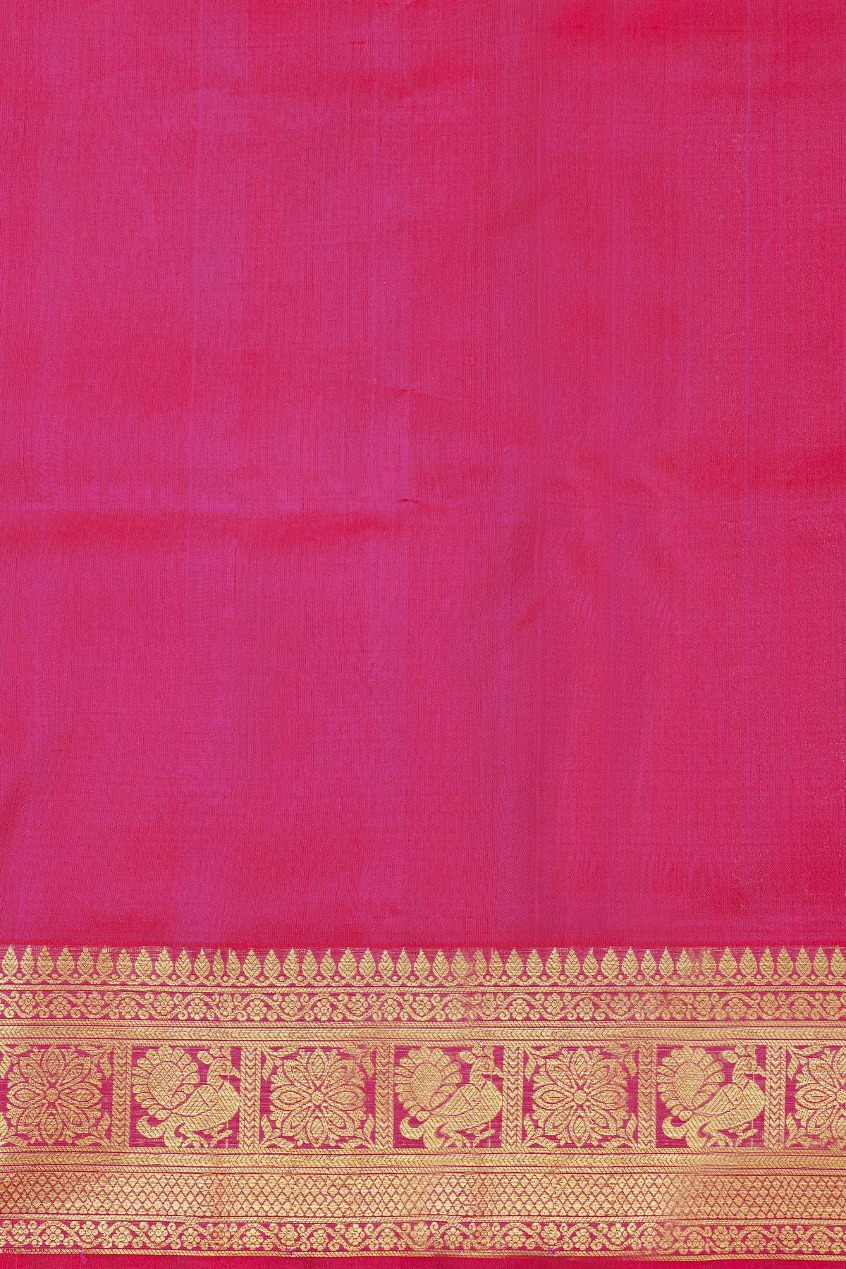 Venkatagiri Silk Pink Saree With Floral And Peacock Border