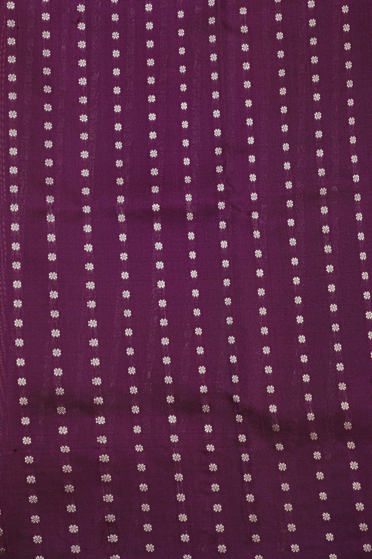 Venkatagiri Silk Violet Saree With Florals In Lines Body