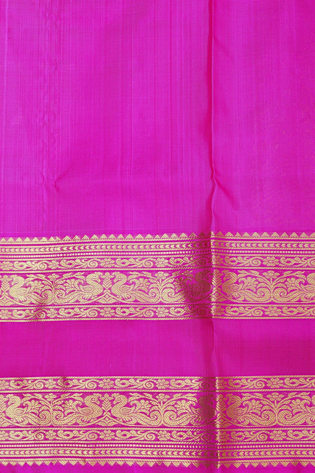 Venkatagiri Silk Dual Colour Saree With Checks And Peacock Buttis Body